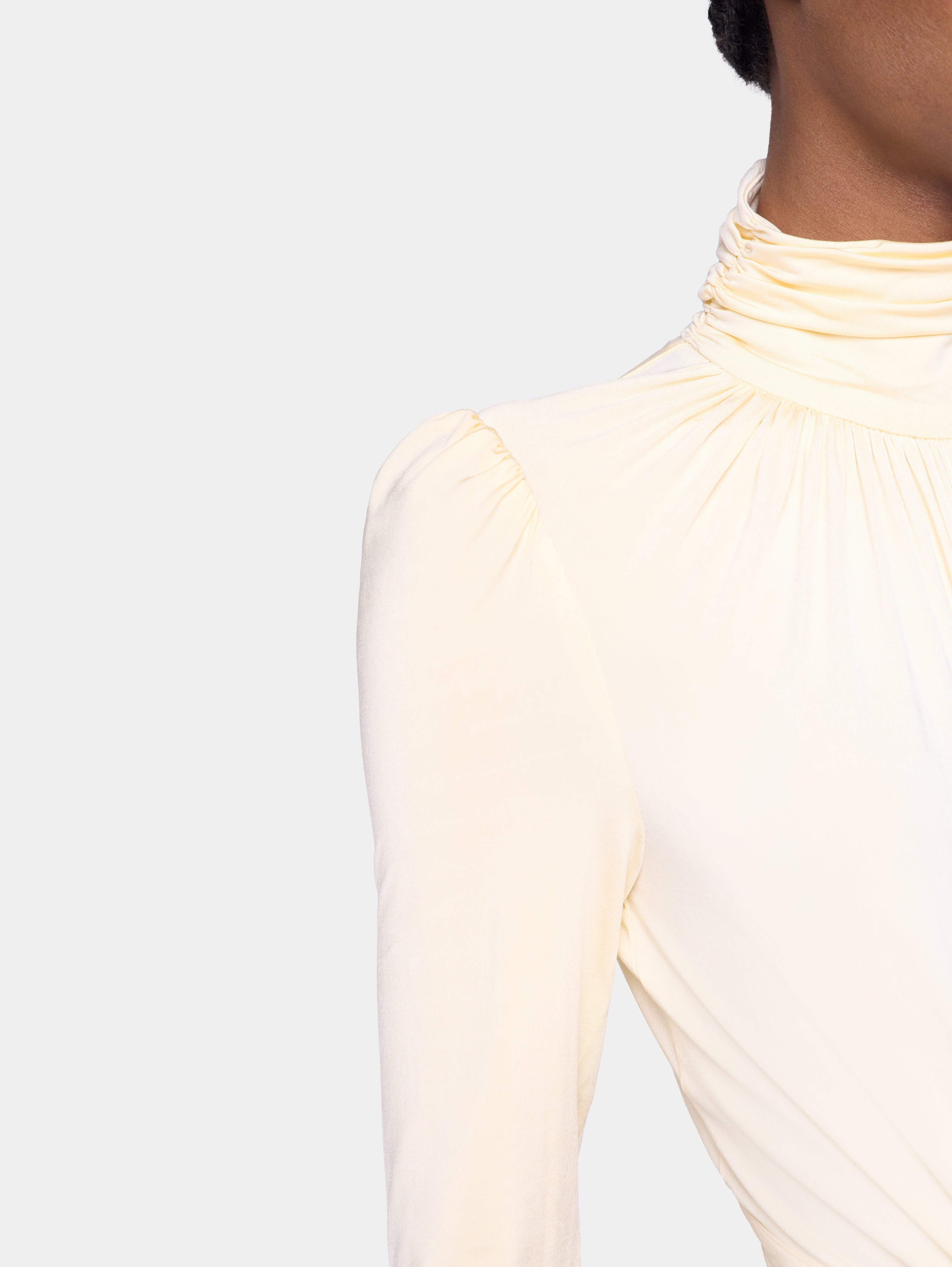 CREAM LONG DRESS IN JERSEY - 7