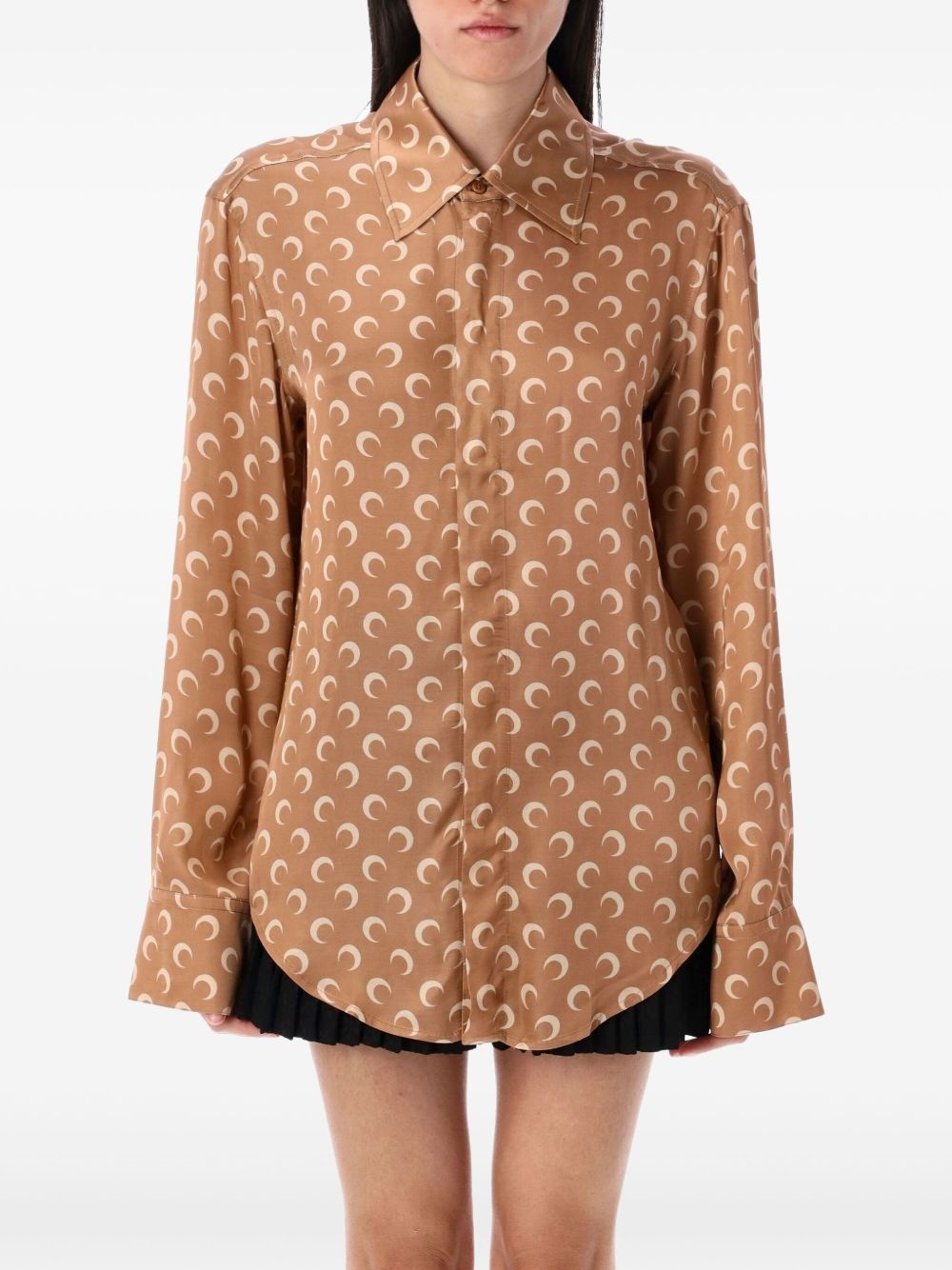 crescent moon-print shirt - 2