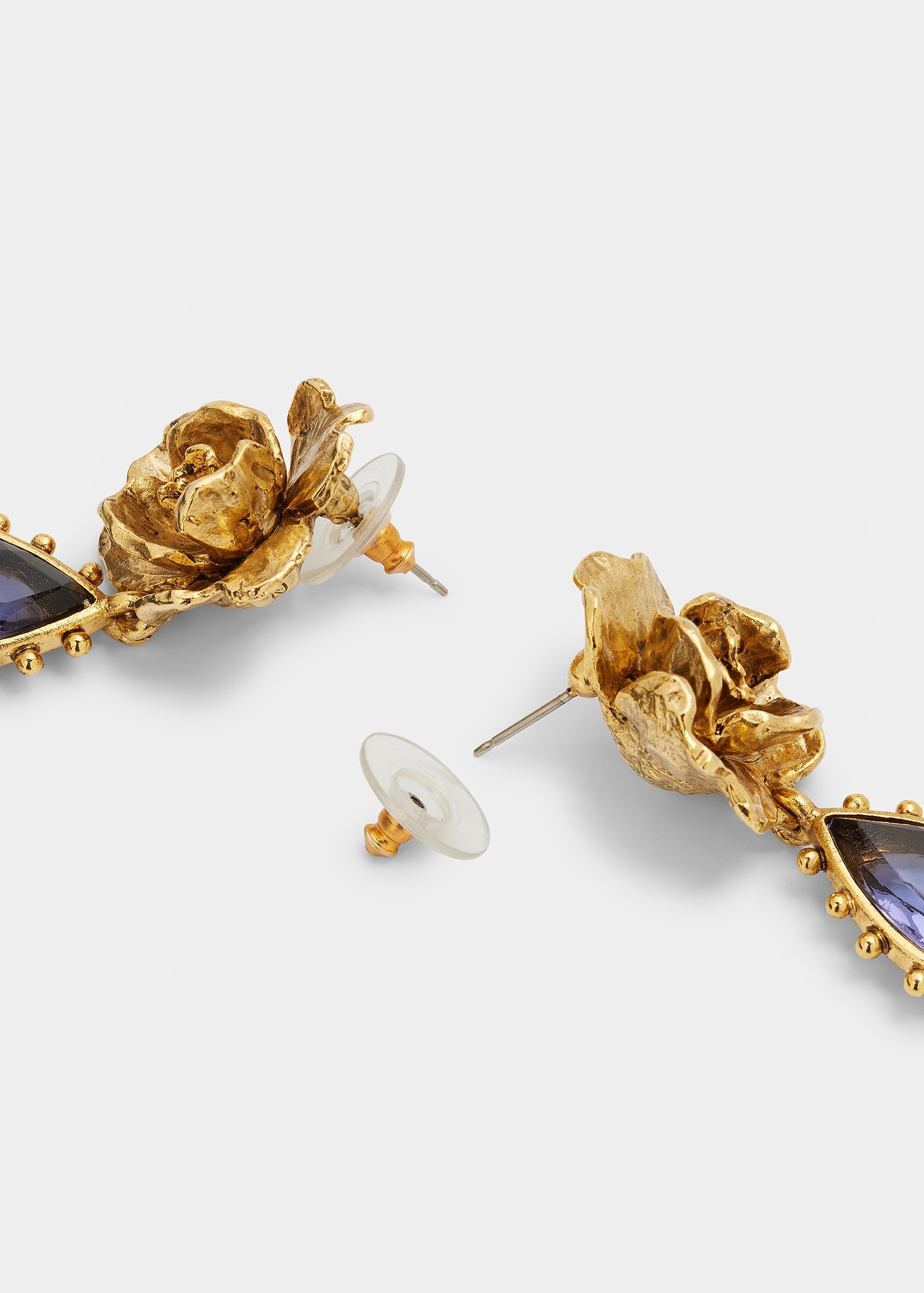Crystal Petal Rose Earrings - 4