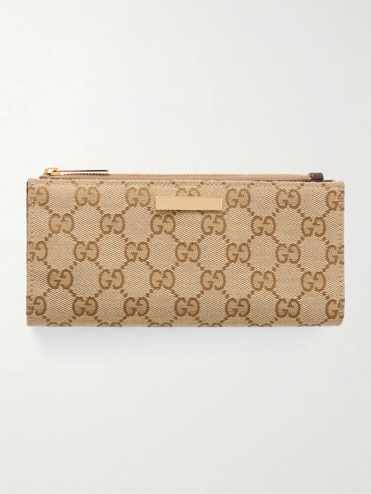 Leather-trimmed Gg Supreme-jacquard Coated-canvas Wallet - 1