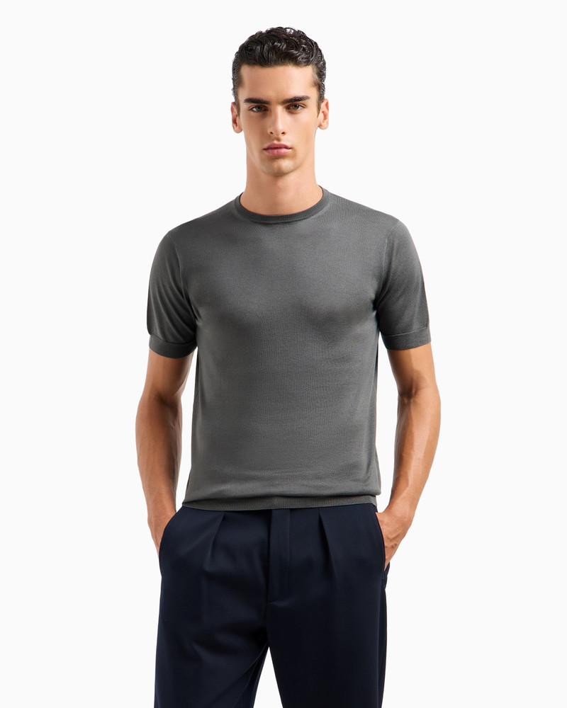 GIORGIO ARMANI Silk and cotton crew-neck jumper outlook