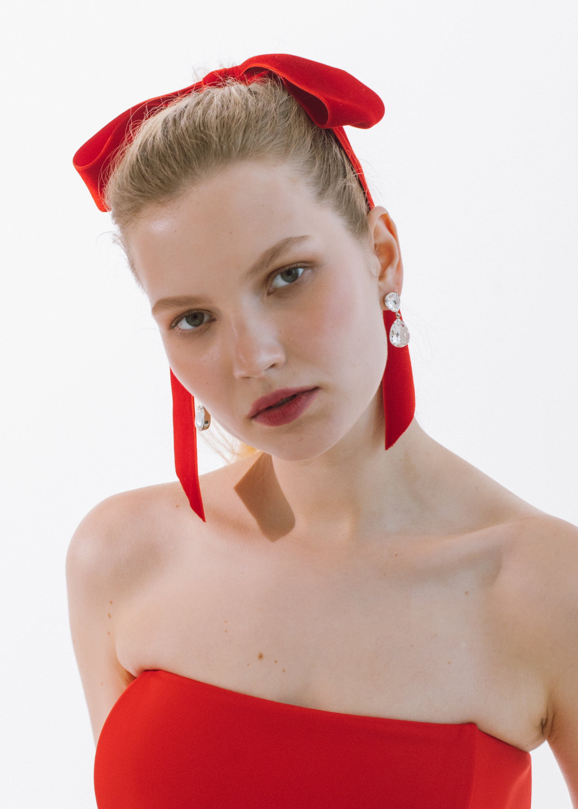 Adley Velvet Bow Barrette - 3