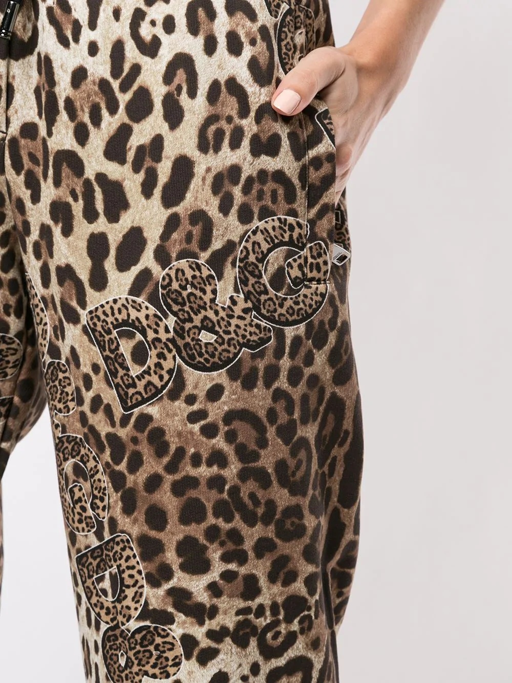 leopard print track pants - 5