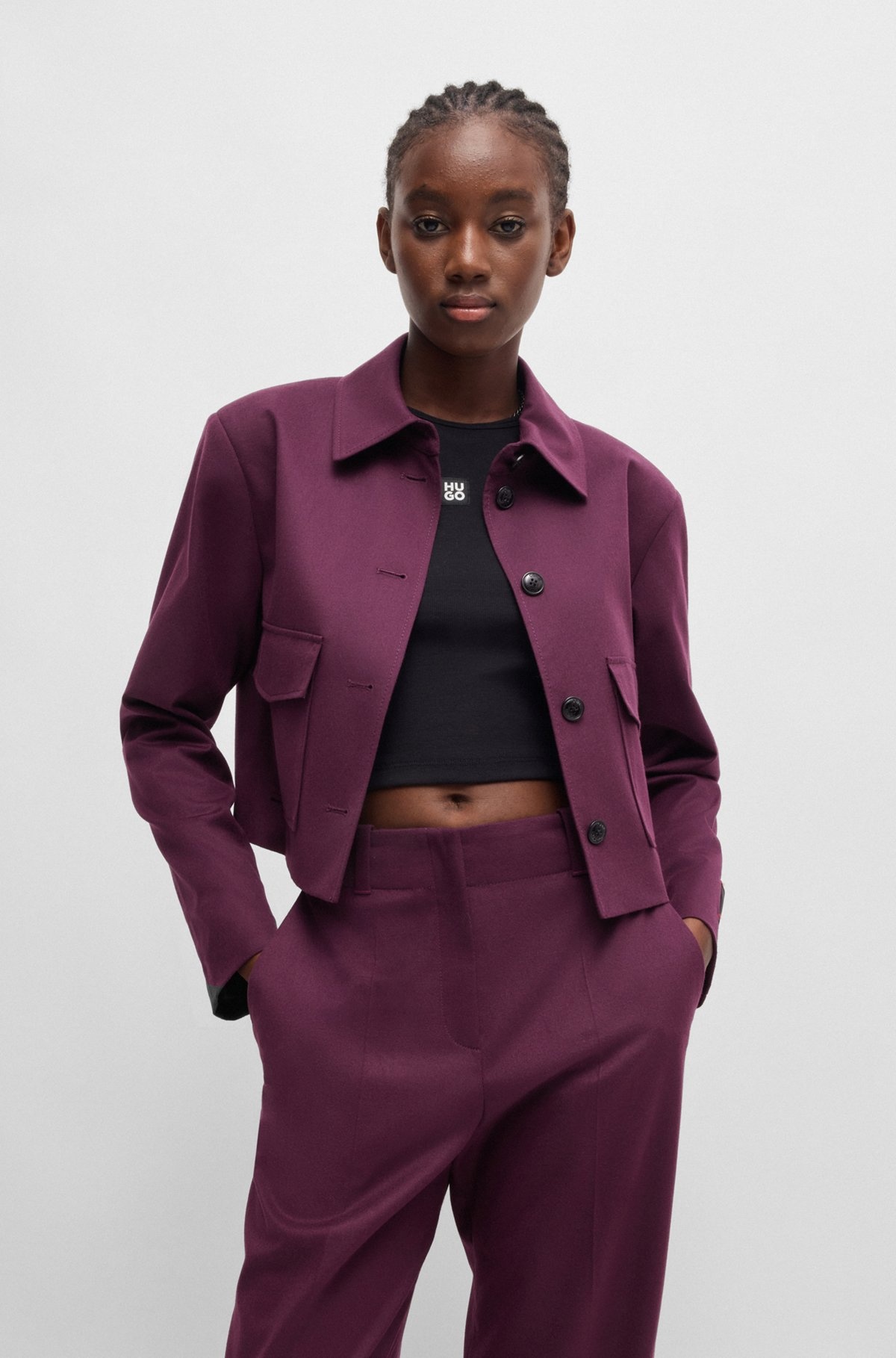 REGULAR-FIT JACKET IN A MELANGE FLANNEL BLEND - 2