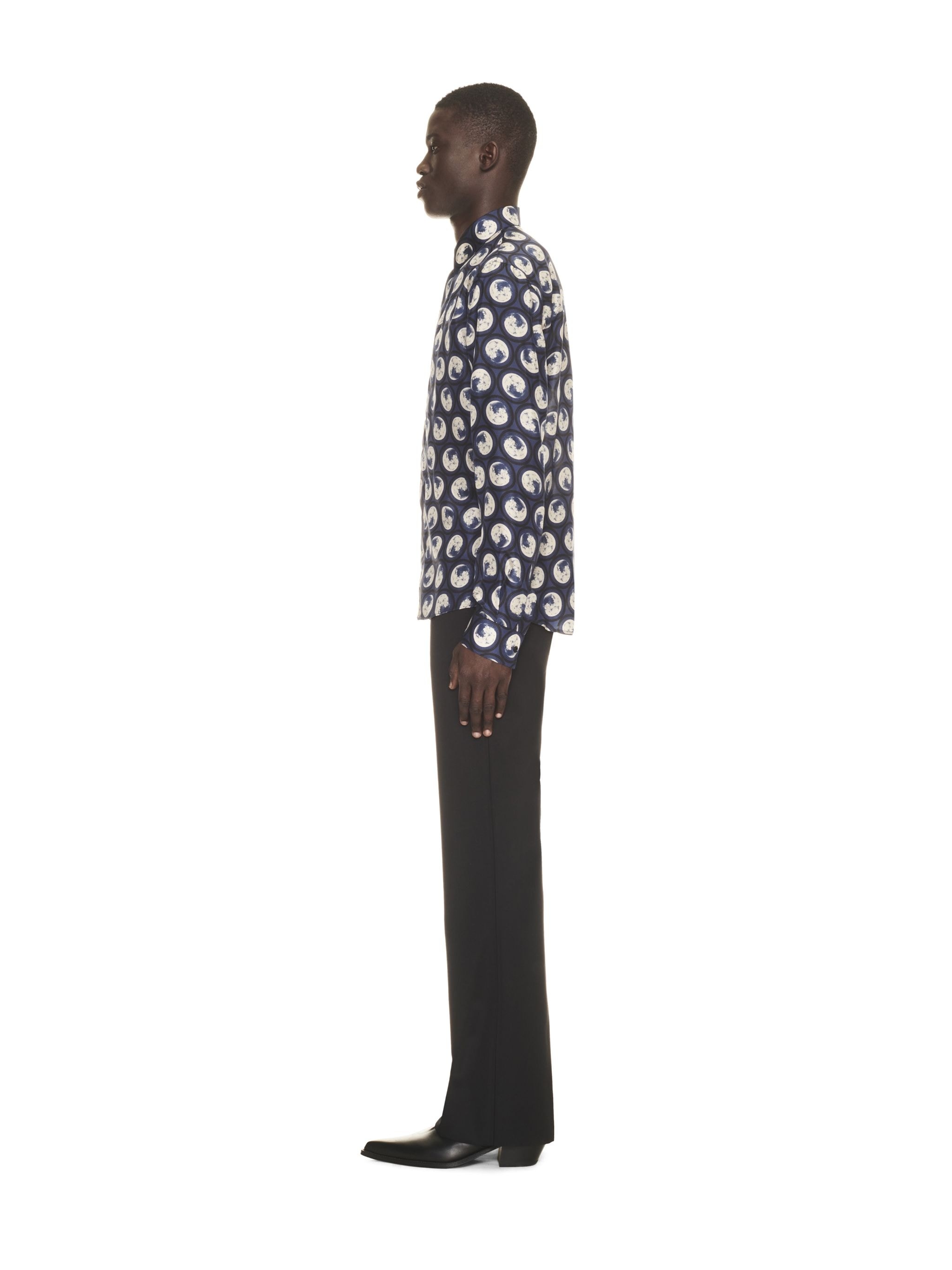 Moon Ao Silk Shirt Dark Blue Black No C - 3