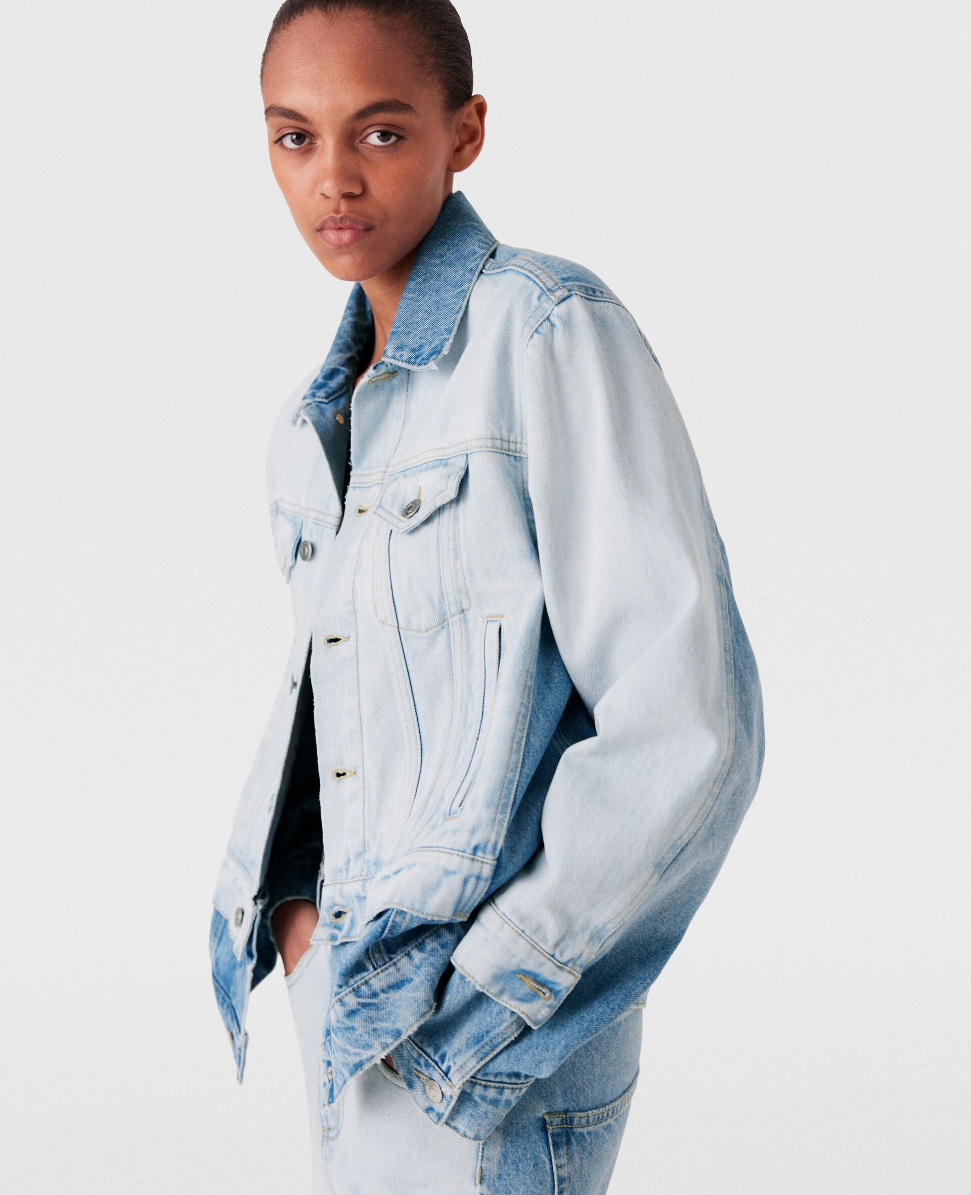 Contrast Panel Denim Jacket - 3