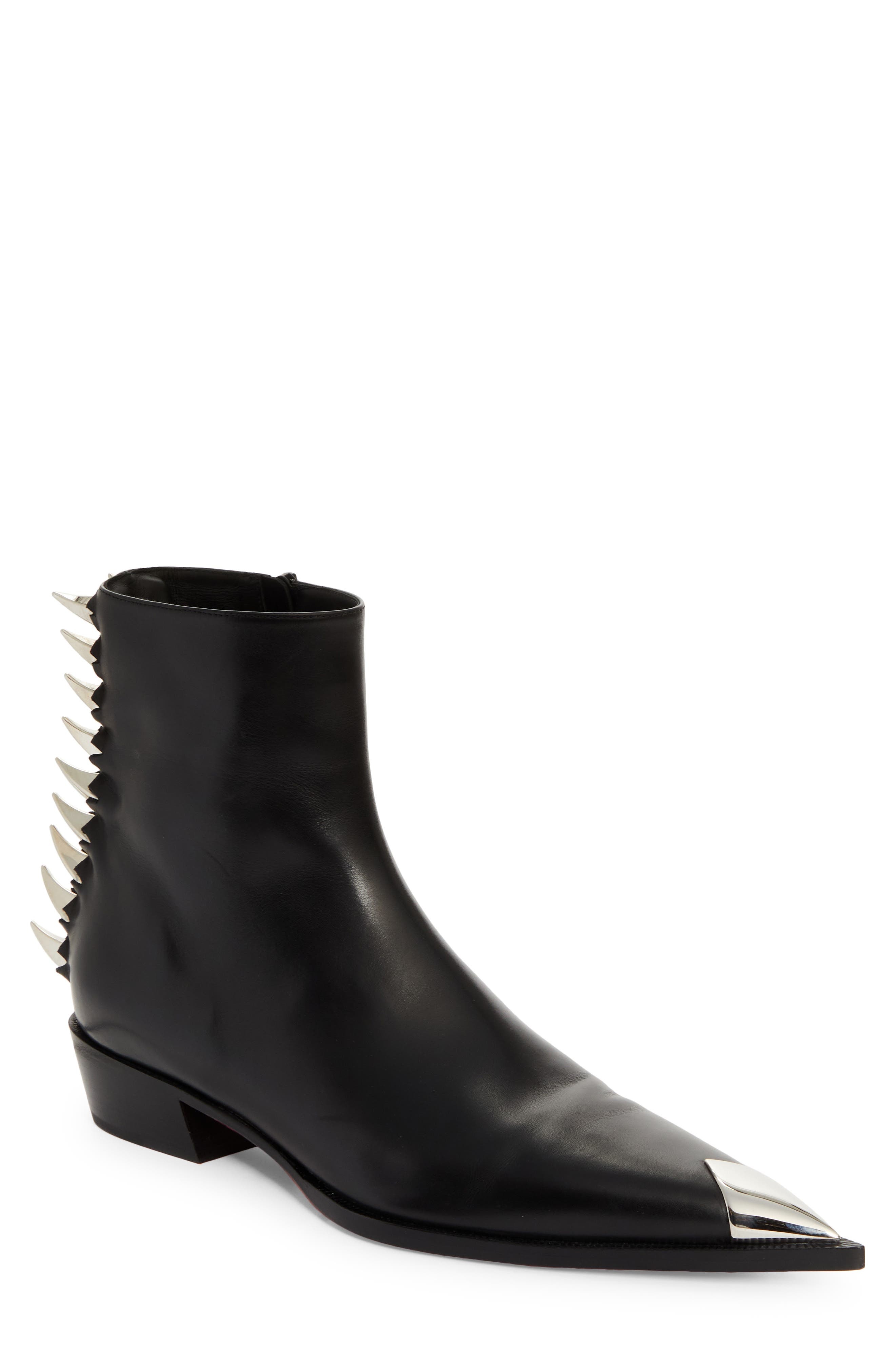 Christian Louboutin Mr Clawiss Spike Pointy Cap Toe Boot in Black at Nordstrom - 1