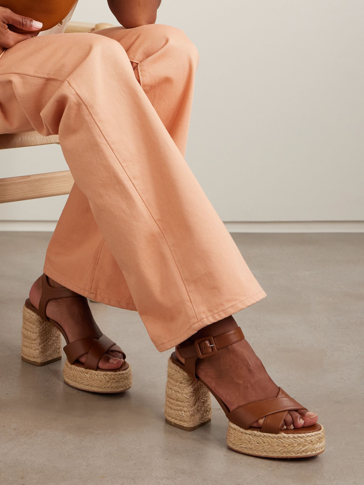 Calakala 85 leather espadrille platform sandals Brown - 2