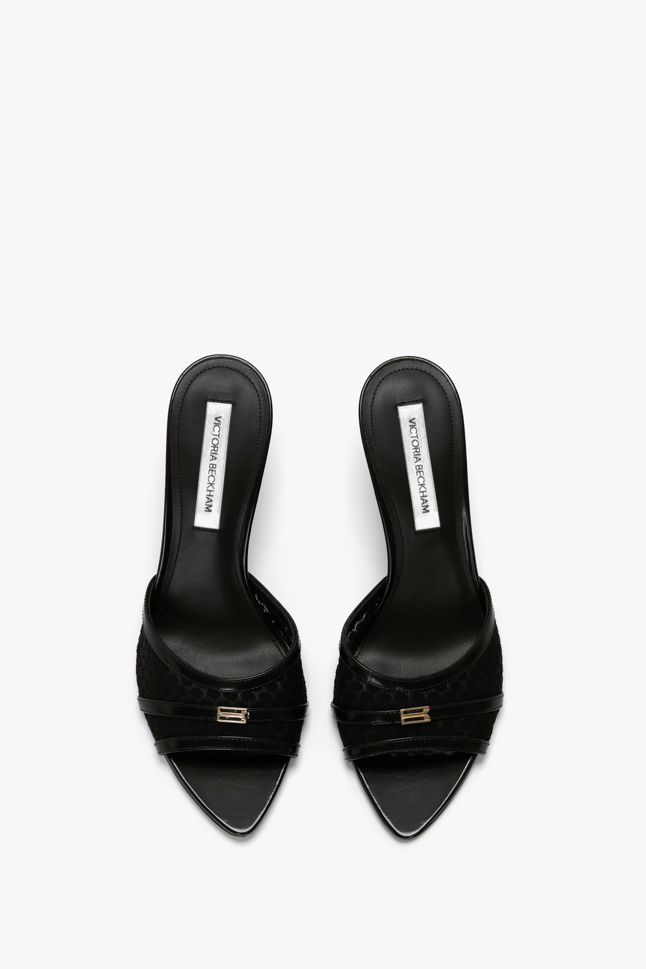 Mesh Open Toe Mule In Black - 4