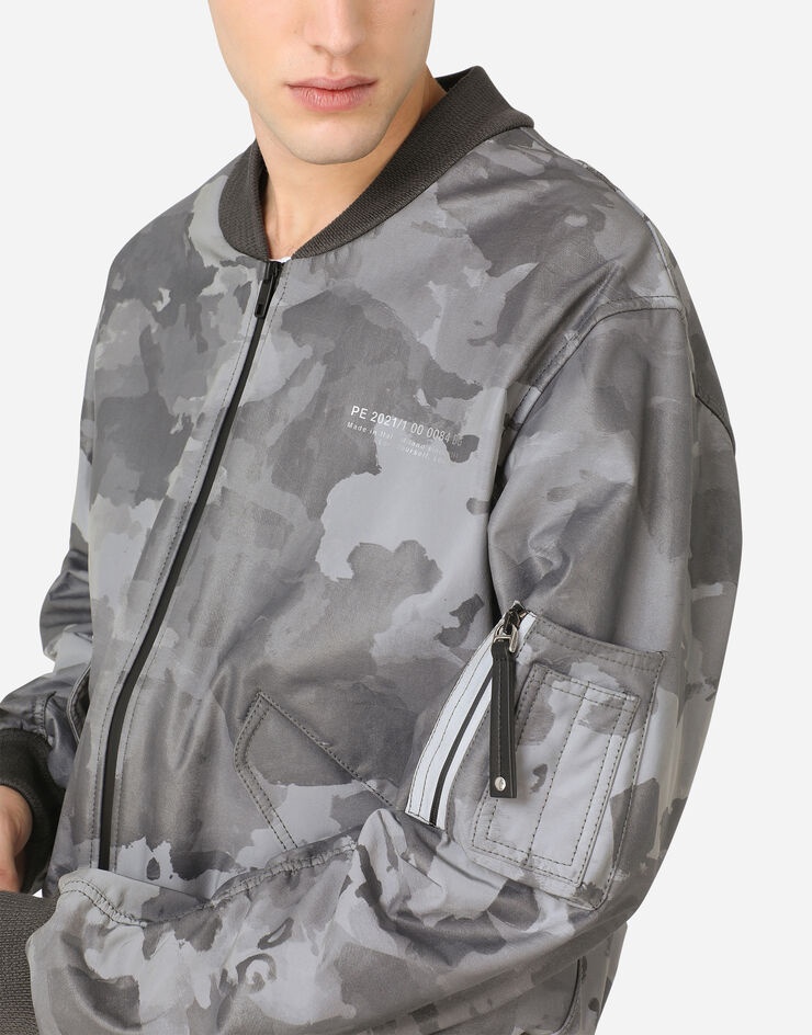 Camouflage-print cotton jacket with logo - 5