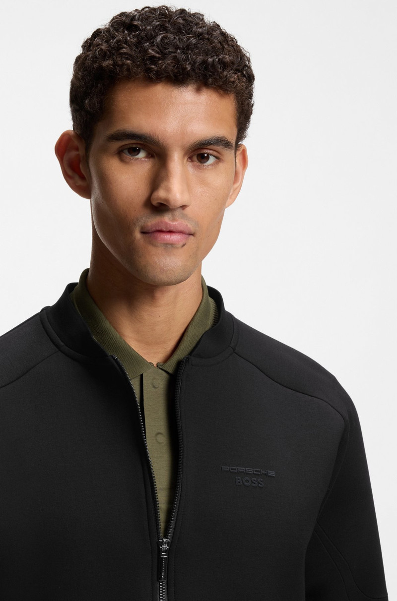 PORSCHE X BOSS ZIPPER-UP SWEATSHIRT WITH EMBOSSED ARTWORK 3