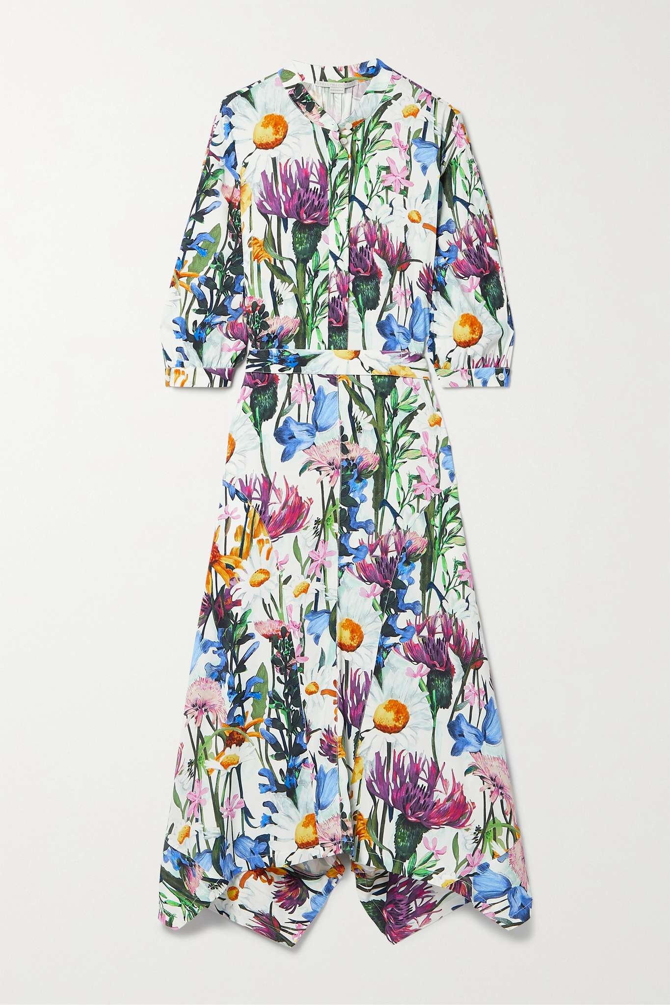 Floral-print crepe midi dress - 1