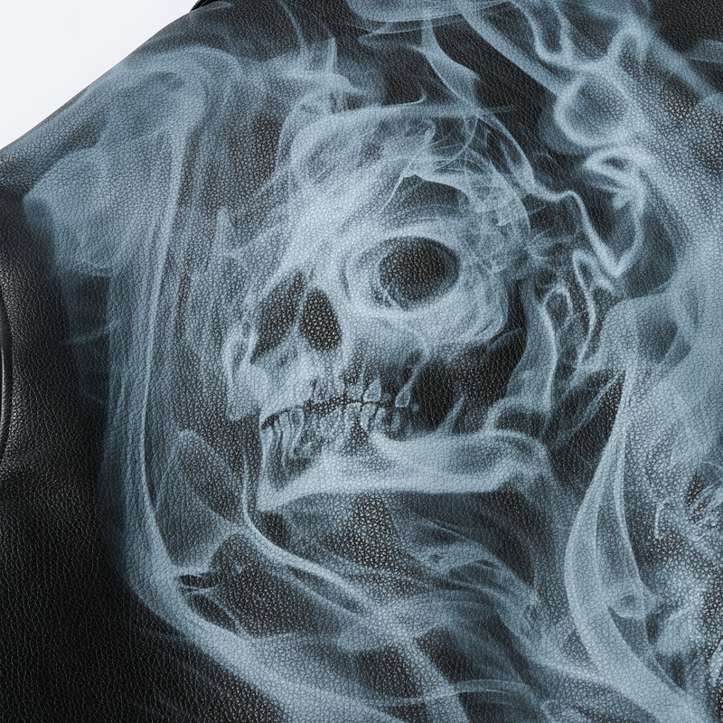SMOKED LEATHER JACKET BLACK 5
