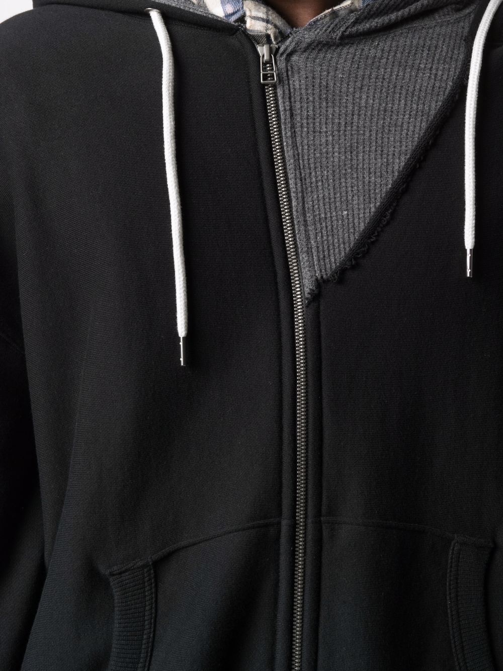 layered zip-up hoodie - 5