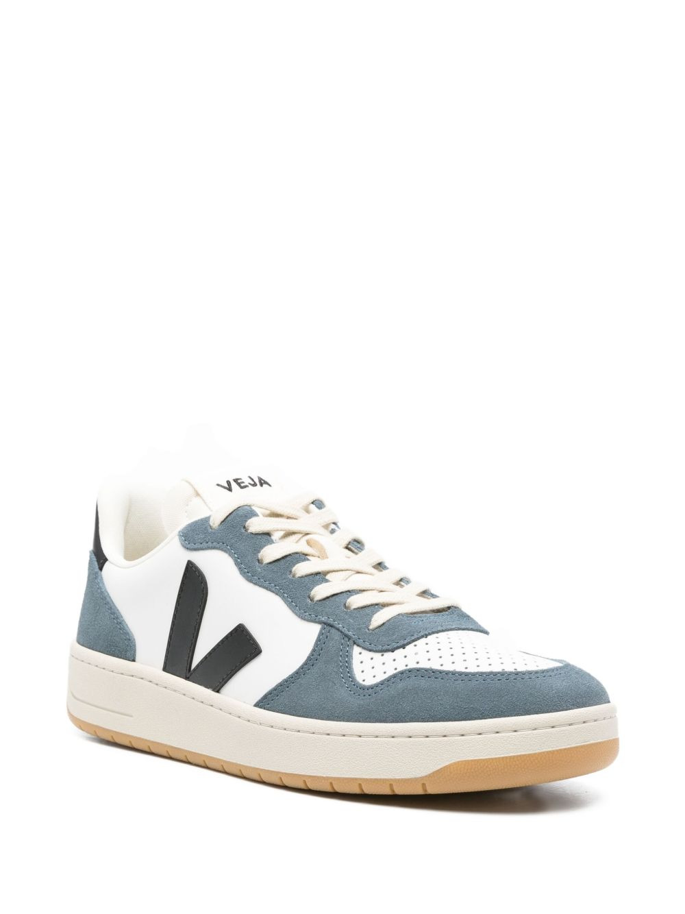 logo-patch suede sneakers - 2