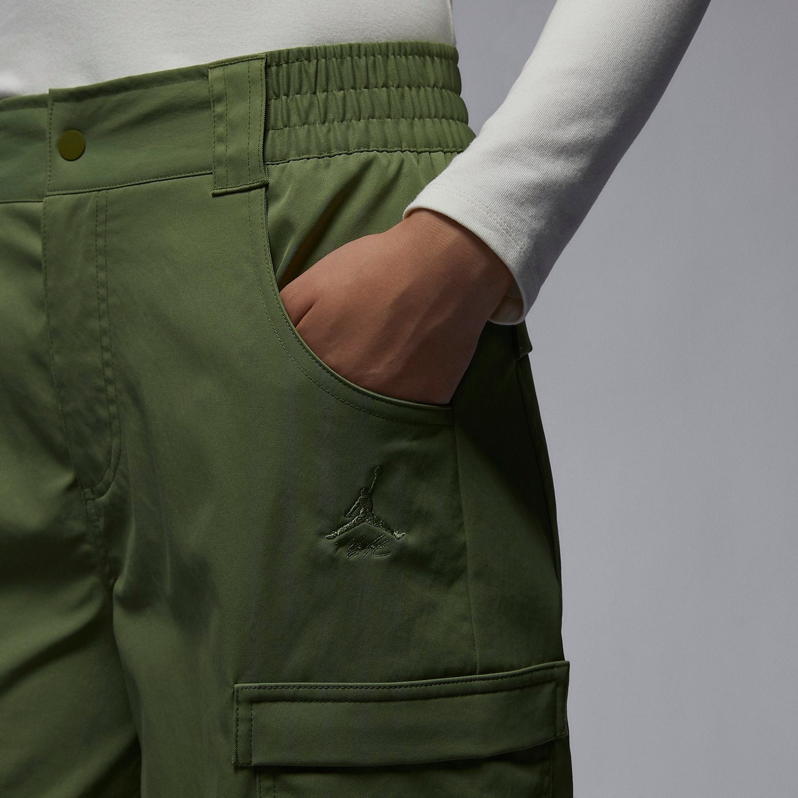 (WMNS) Air Jordan Women Heavy Weight Chicago Pants Asia Sizing 'Olive' FD7216-340 - 4