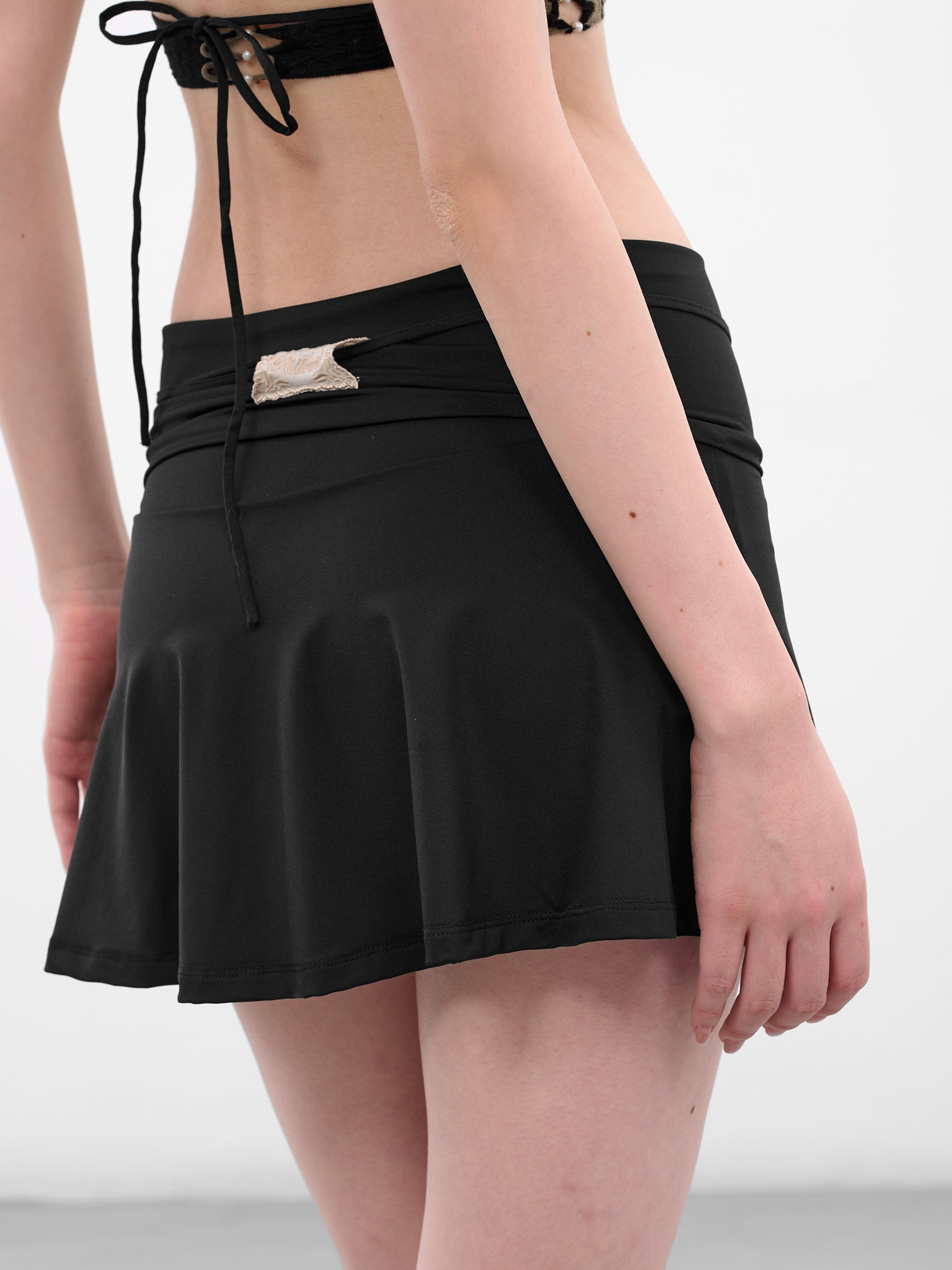 Black Fold-Over Mini Skort - 5