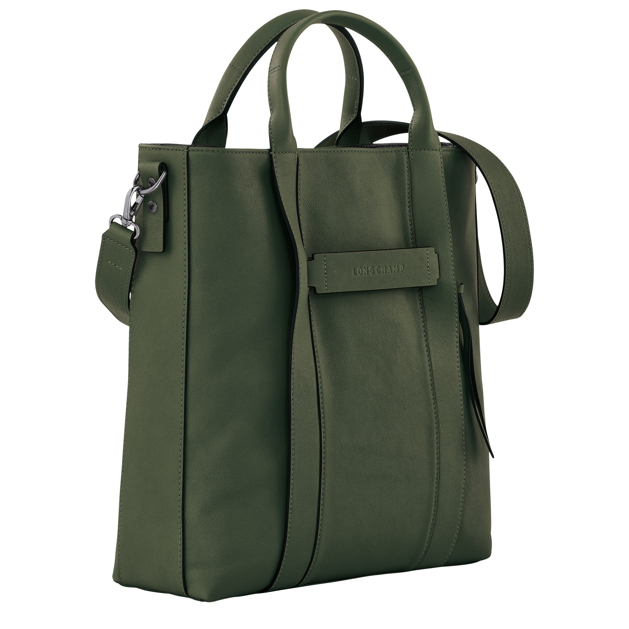 Longchamp 3D L Tote bag Khaki - Leather - 3
