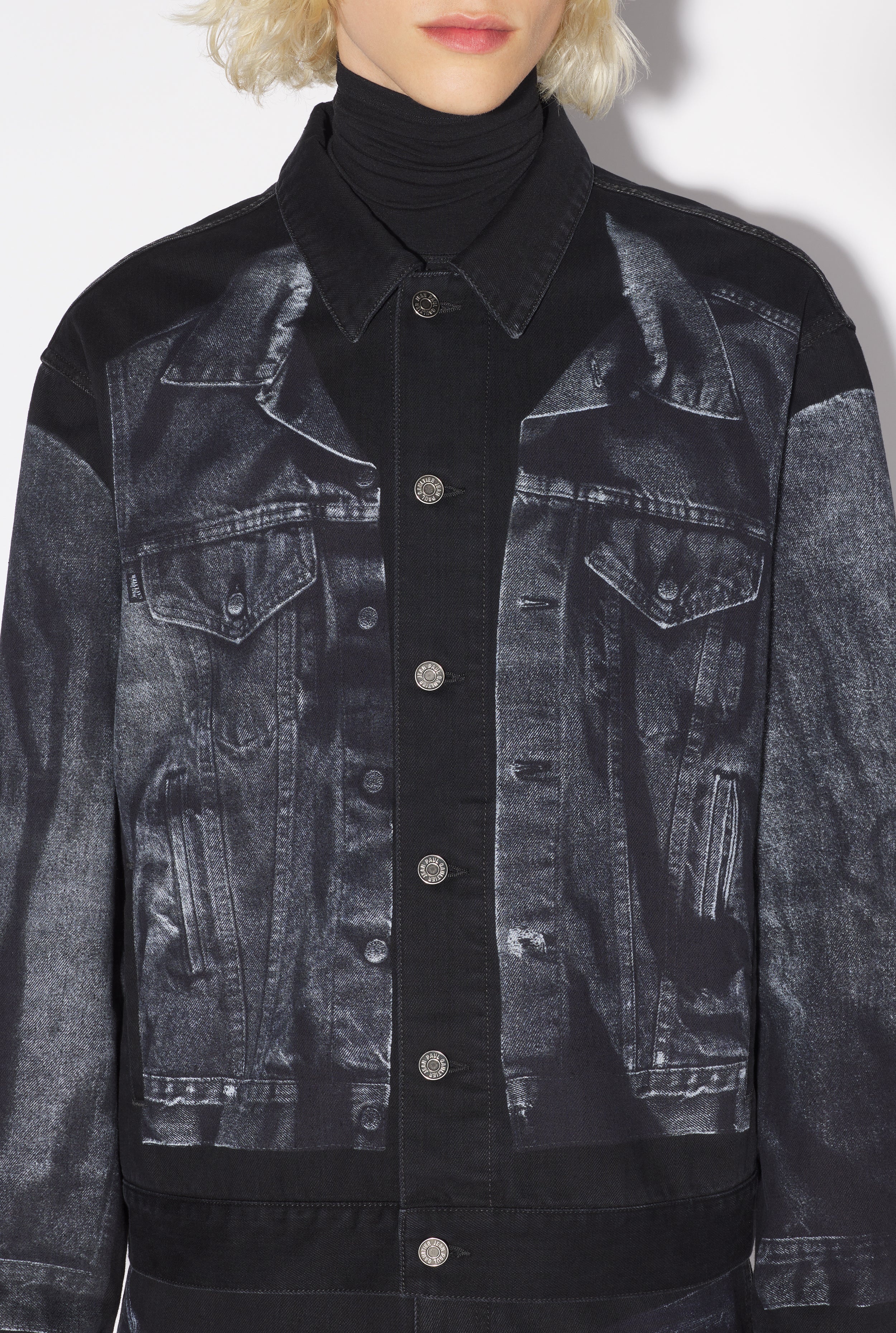 THE BLACK TROMPE L’OEIL DENIM JACKET - 4