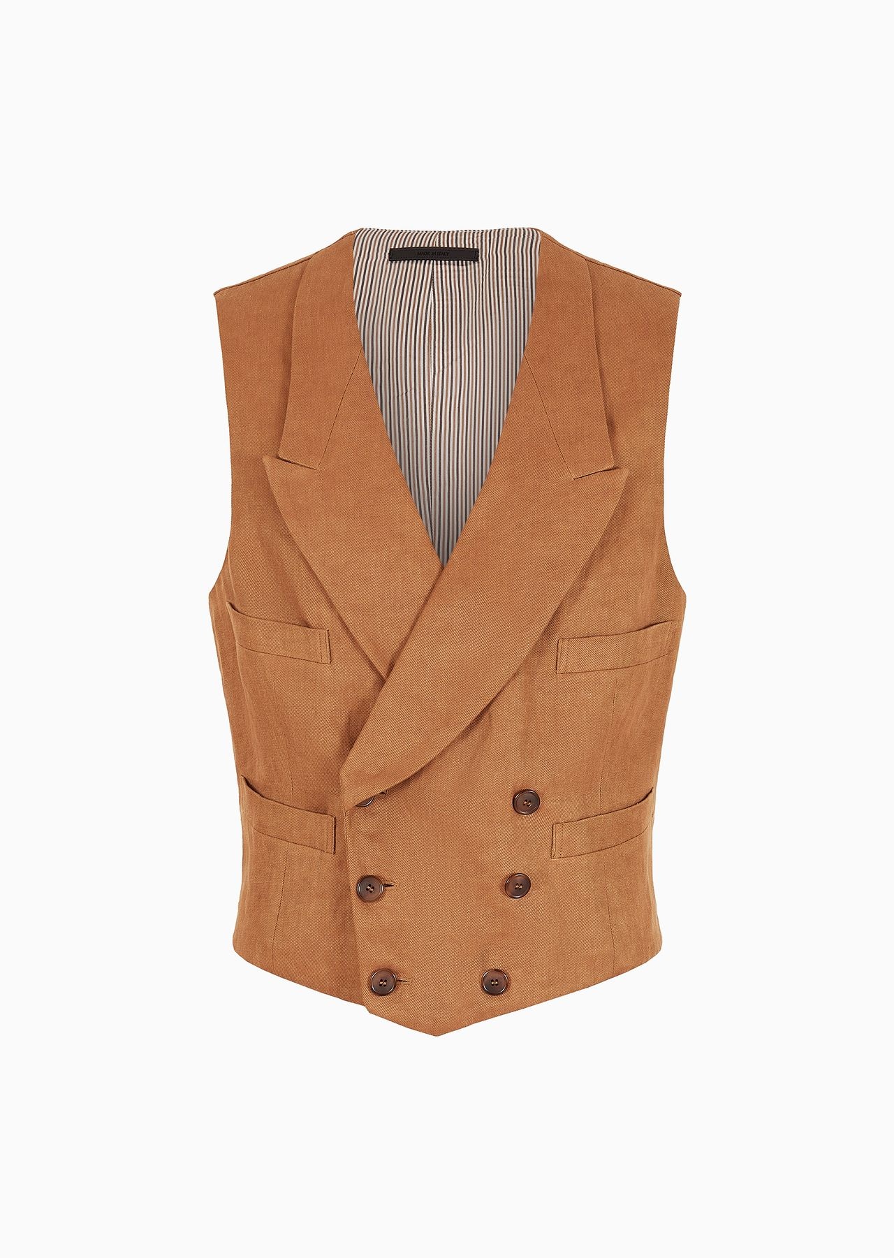 Double-breasted linen gilet - 1