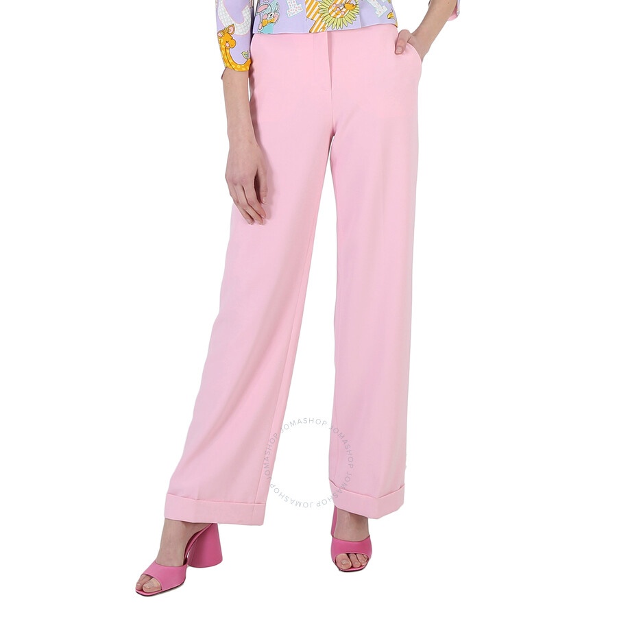 Moschino Ladies Pink Straight-Leg Trousers - 6