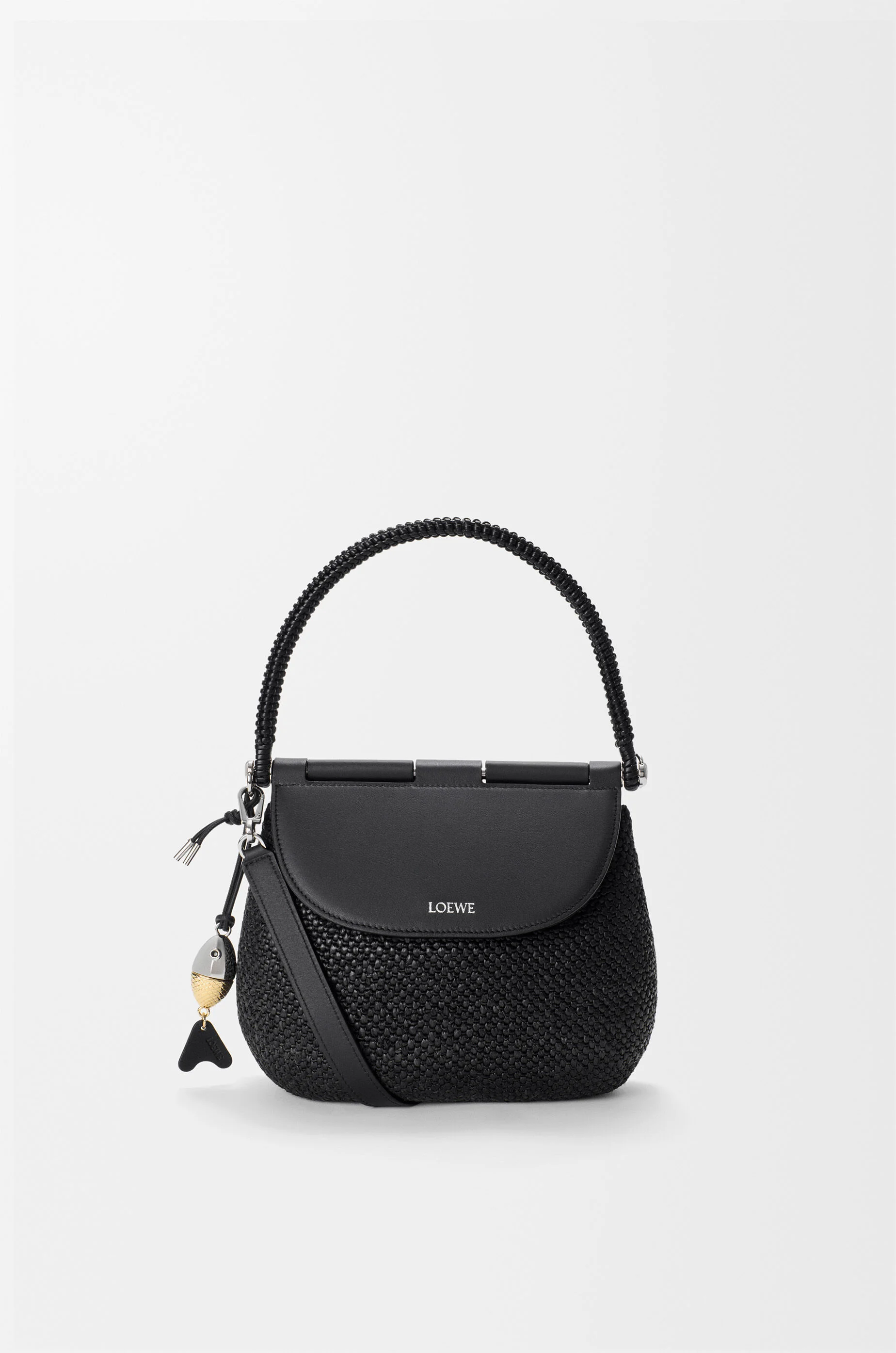 Medium Pescador bag in raffia and calfskin - 1