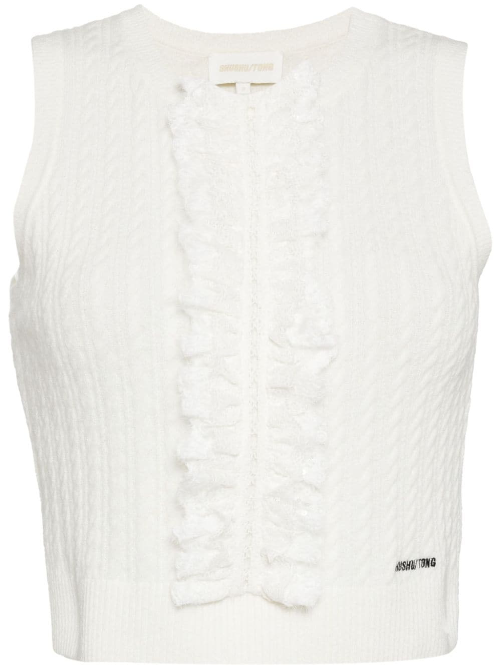 embellished sleeveless knitwear top - 1