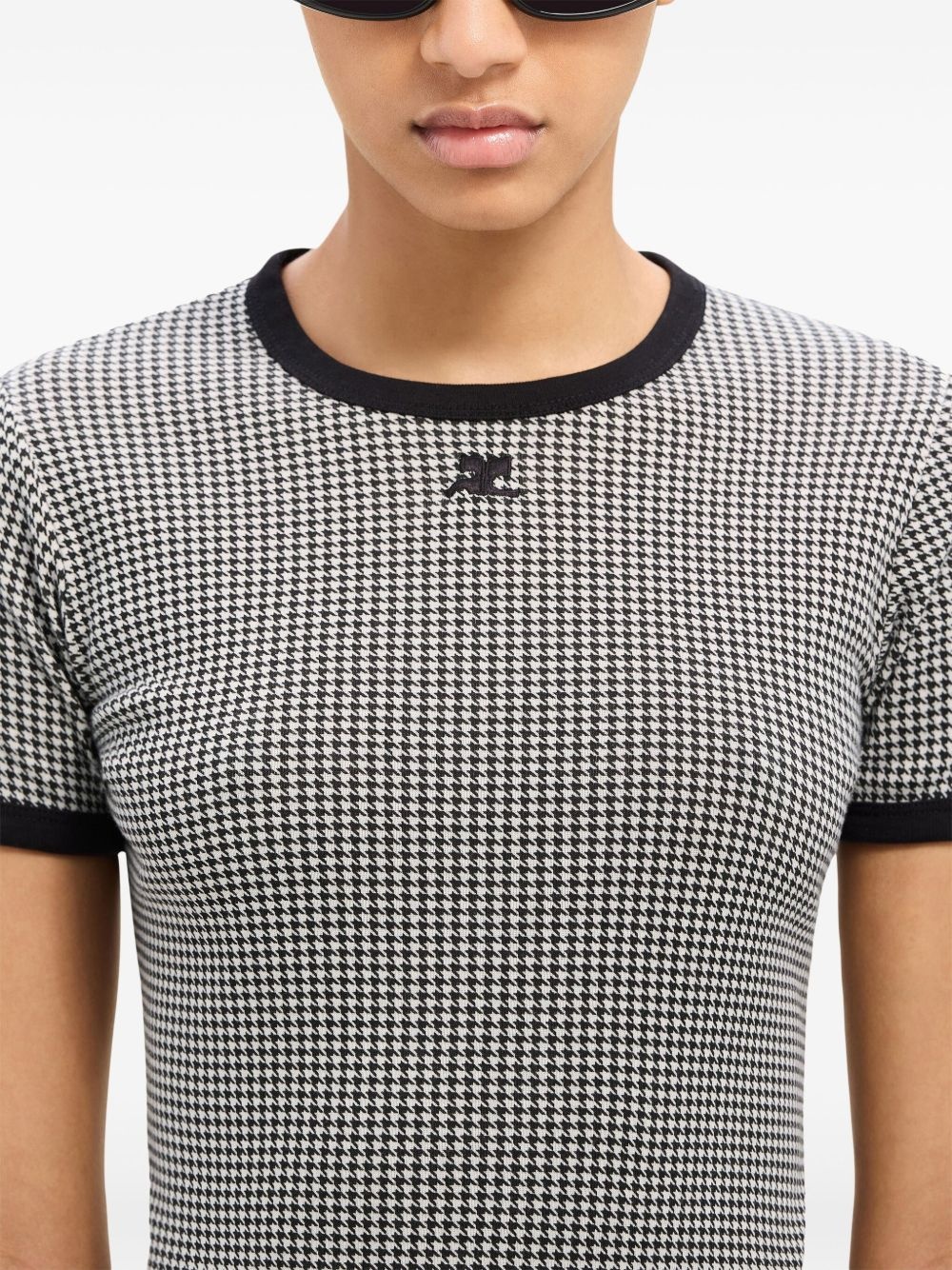 contrasting-trim cotton T-shirt - 5