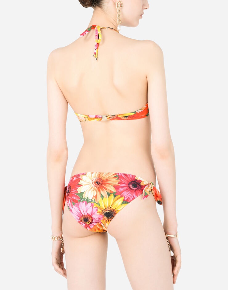 Push-up bikini top with gerbera-daisy print - 5