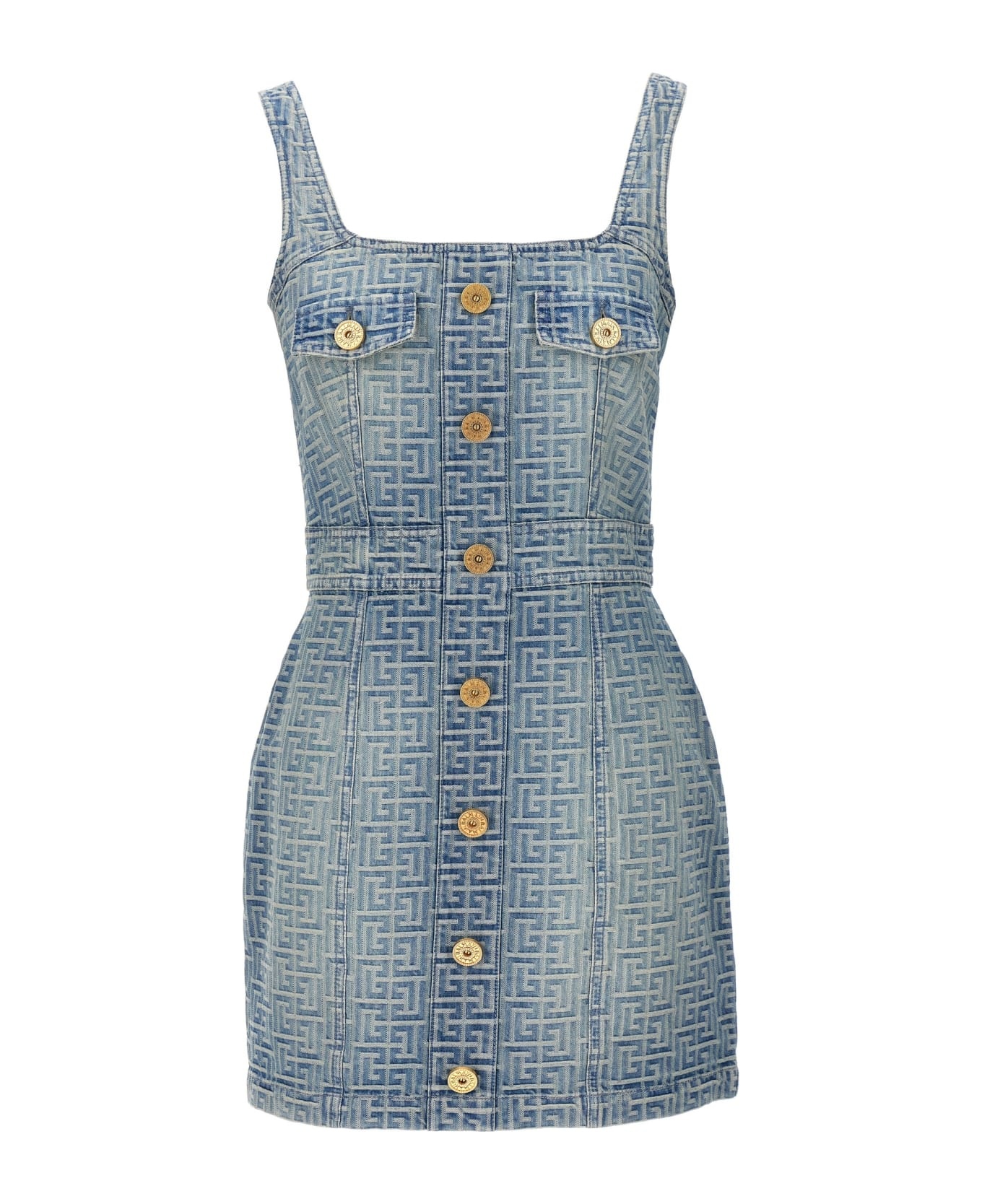 Monogram Denim Mini Dress - 1