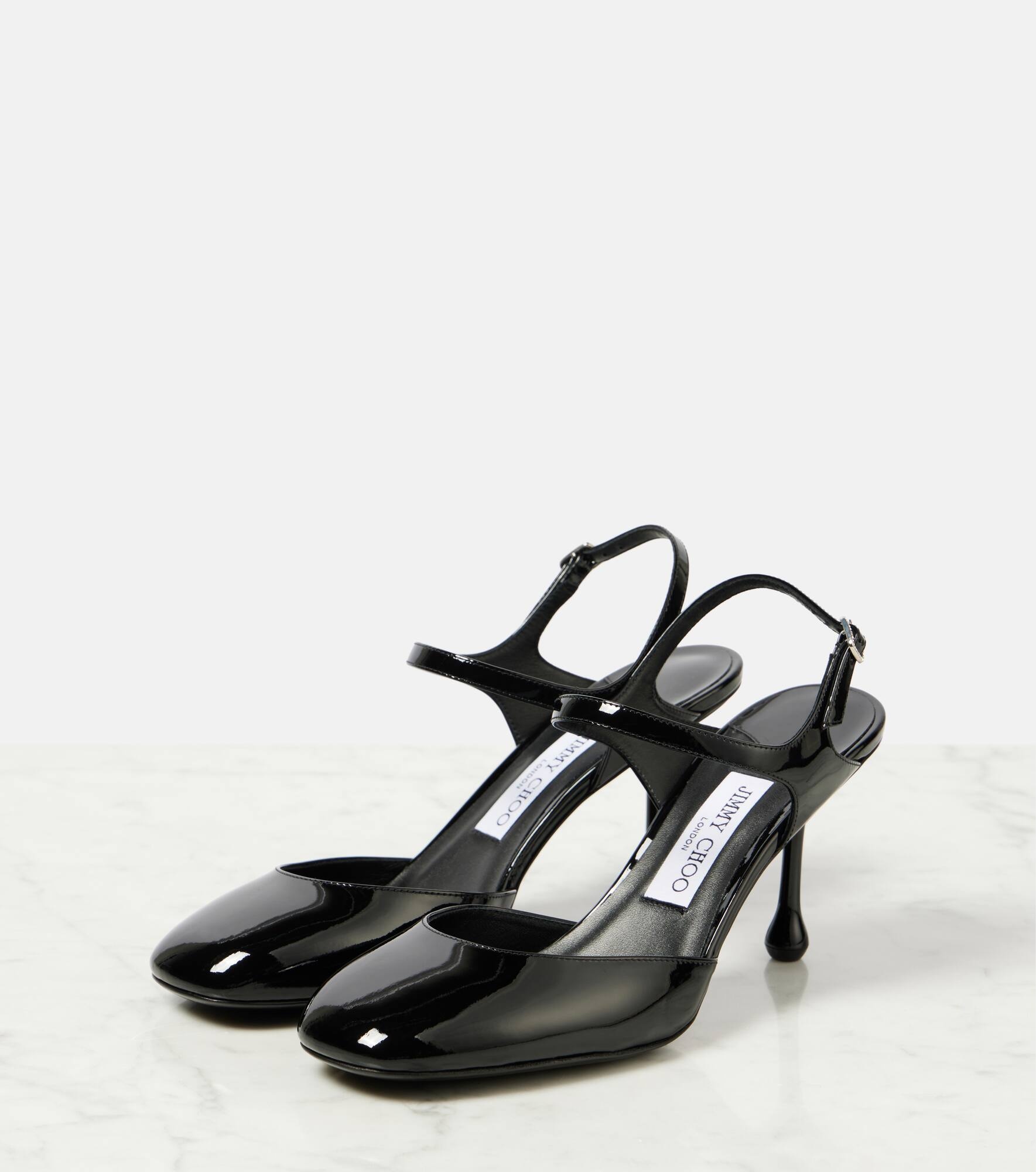 Pixie 80 patent leather slingback pumps - 4