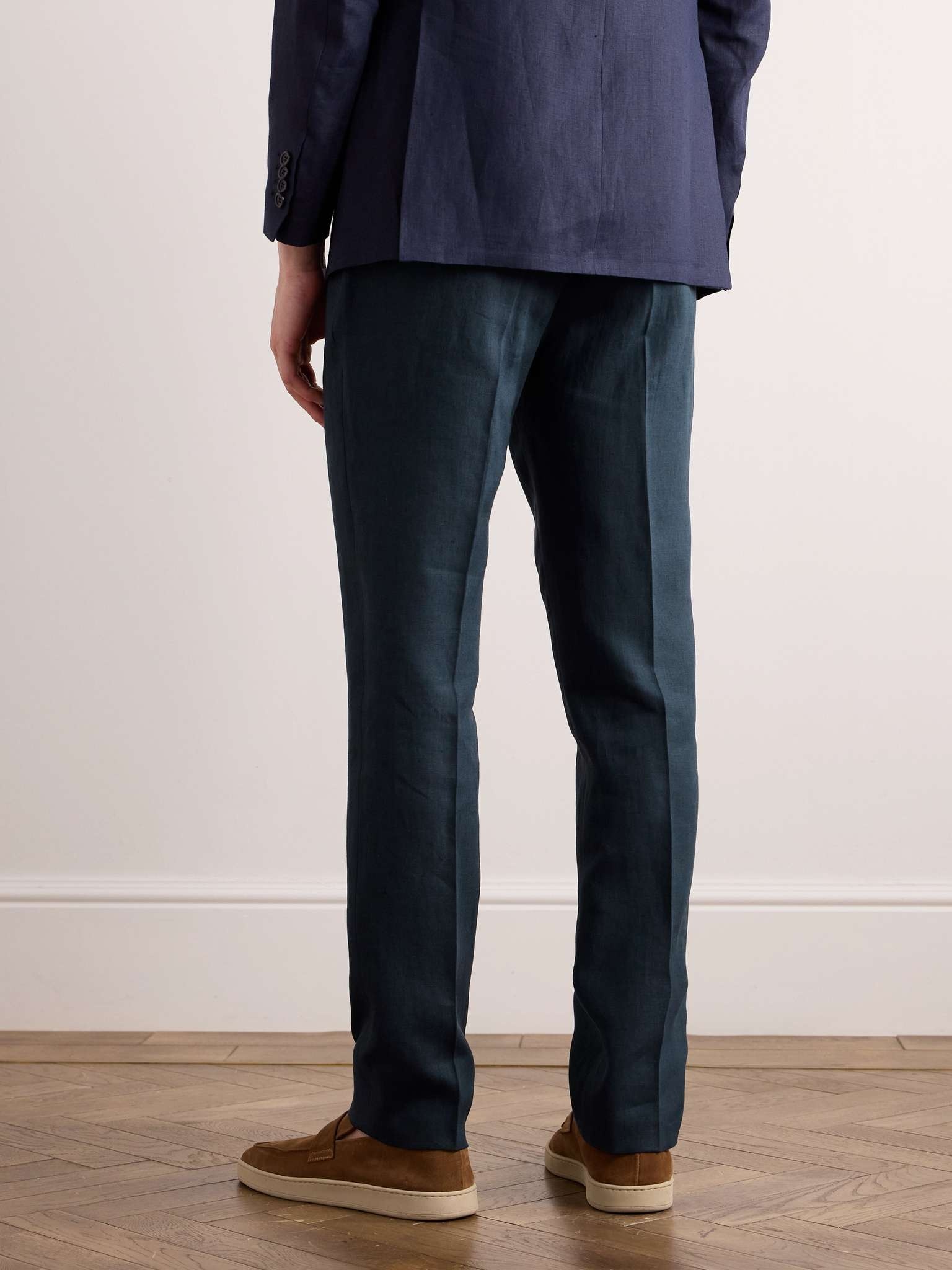 Slim-Fit Linen Suit Trousers - 4