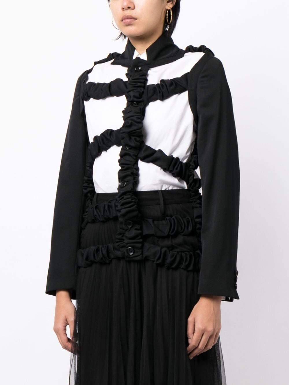 cut-out detail buttoned jacket - 3