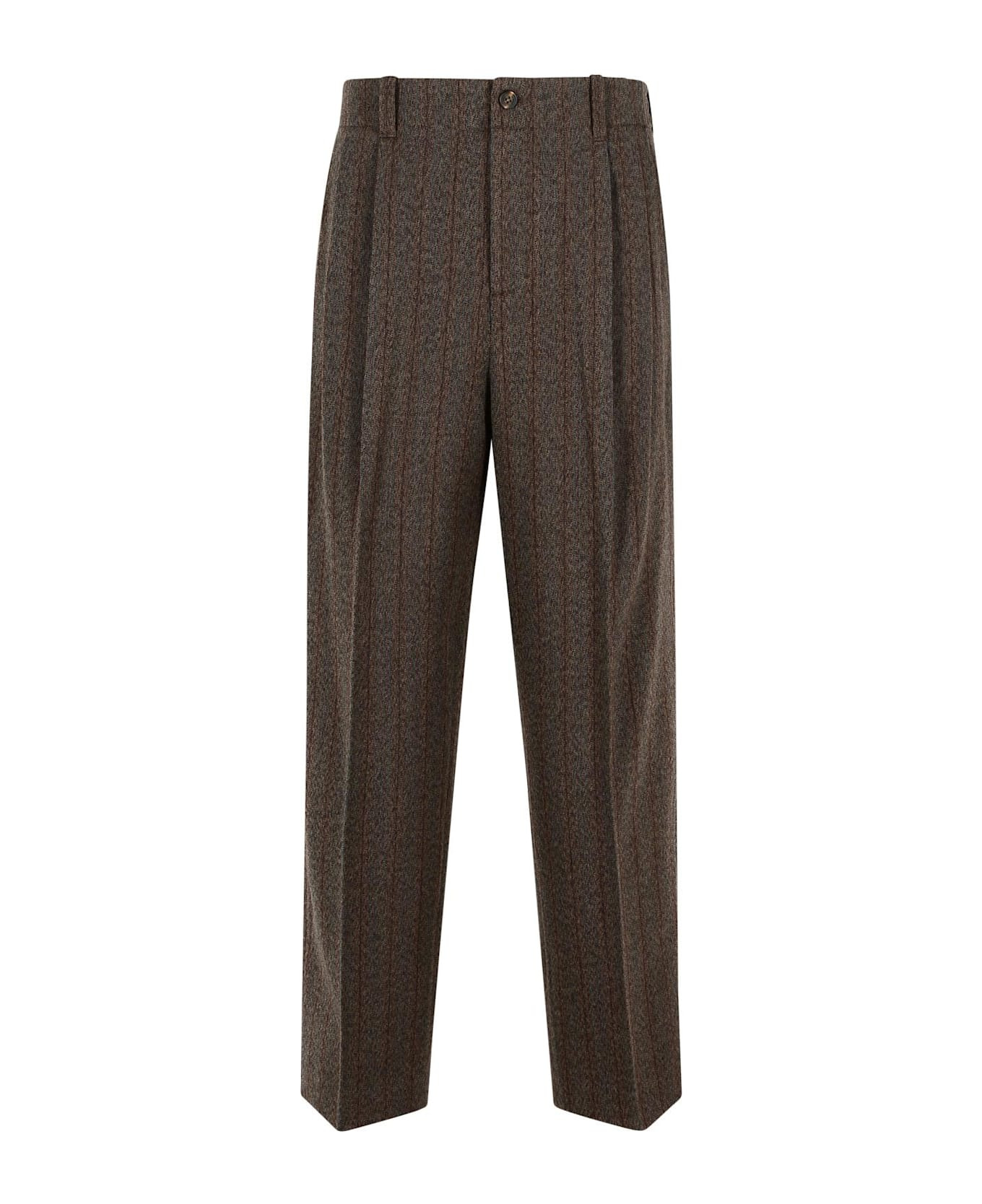 Brown Virgin Wool Trousers - 1