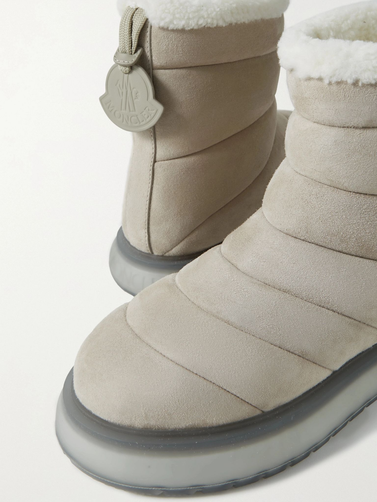 Hermosa shearling-lined suede ankle boots Beige - 4