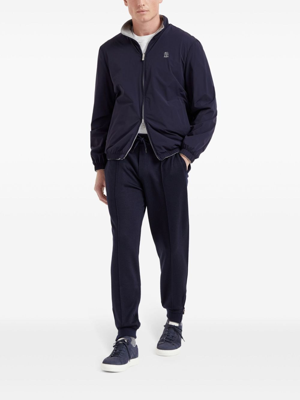 Pants With Crête Detail And Elasticated Zipper Cuffs - 2