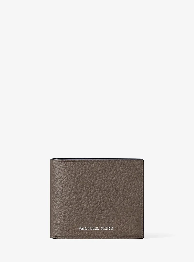 Cooper Pebbled Leather Billfold Wallet With Coin Pouch - 1