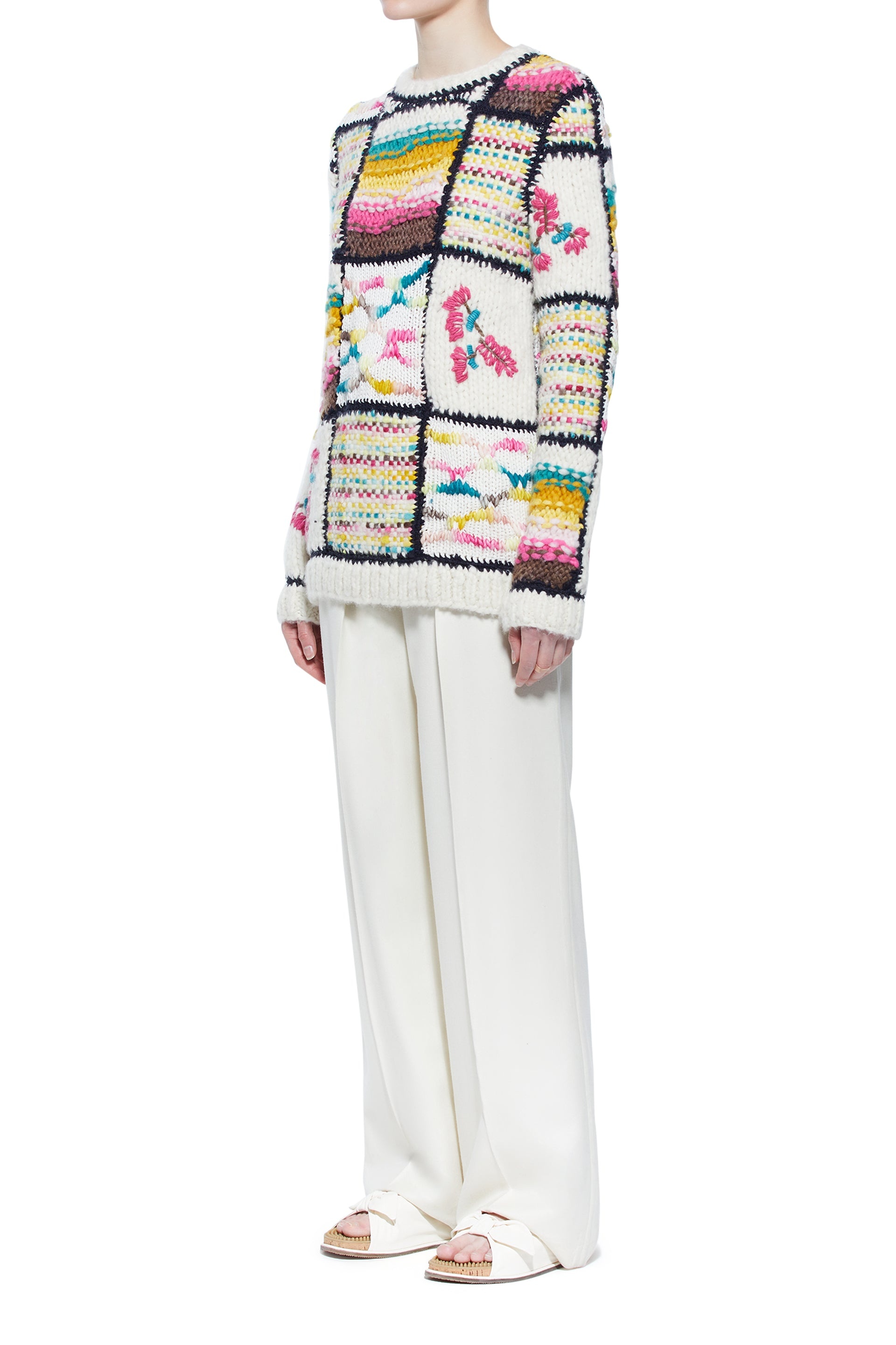 Lawrence Patchwork Sweater in Welfat Cashmere - 3