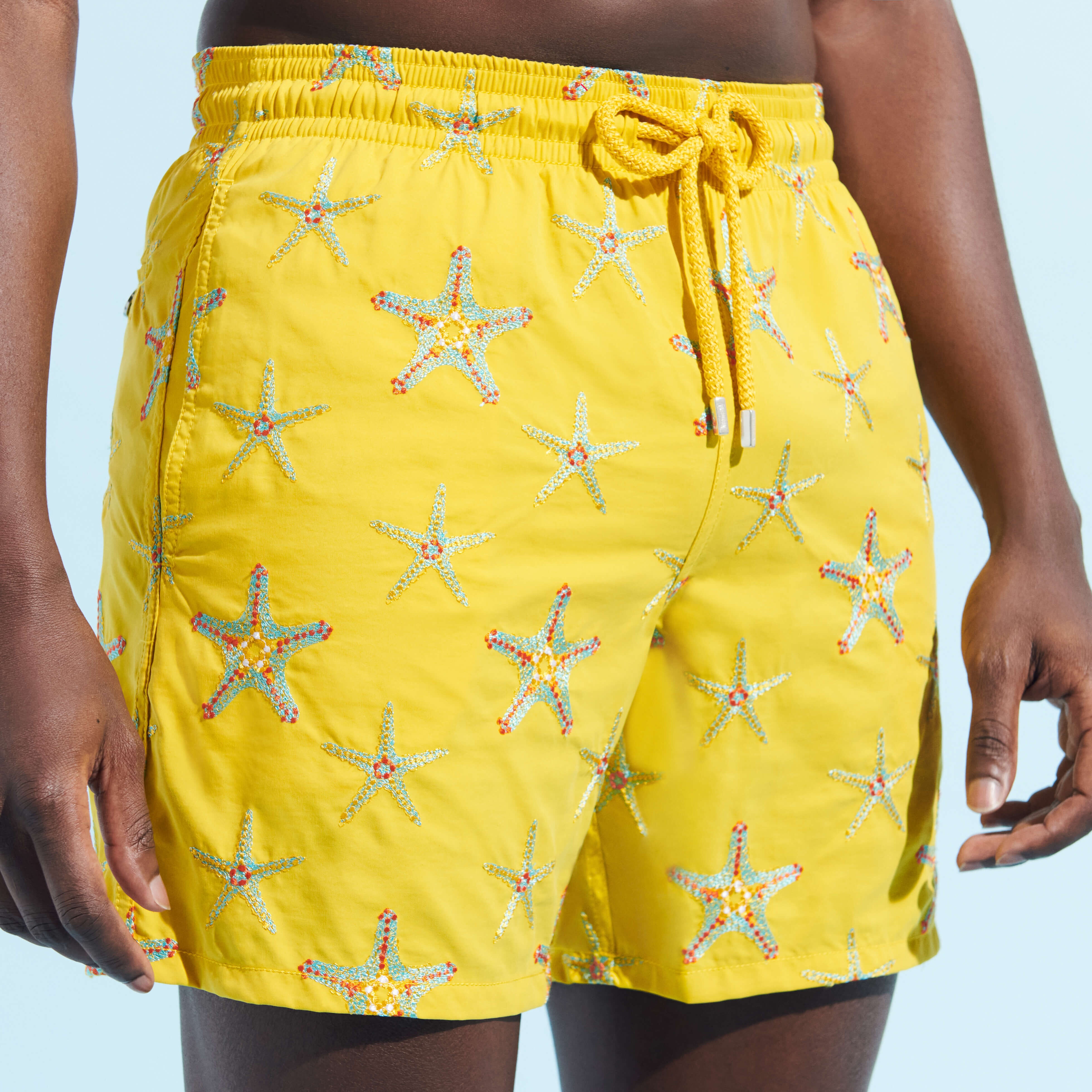 Men Swim Trunks Embroidered Starfish Dance - Limited Edition - Swimming Trunk - Mistral - Orange - Size M - Vilebrequin