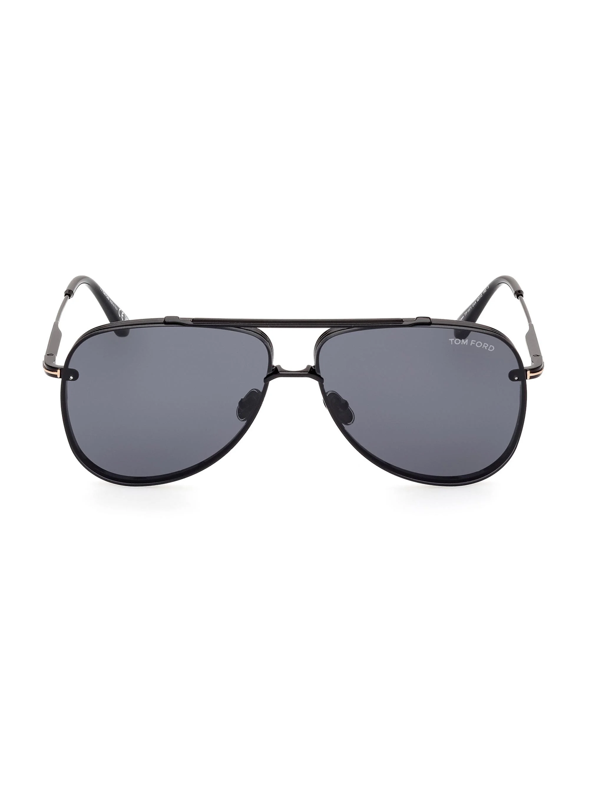 Men's Leon 62MM Pilot Sunglasses - Shiny Black Smoke - 1