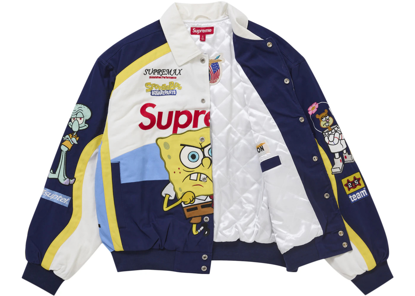 Supreme SpongeBob SquarePants Jeff Hamilton Racing Jacket White - 2