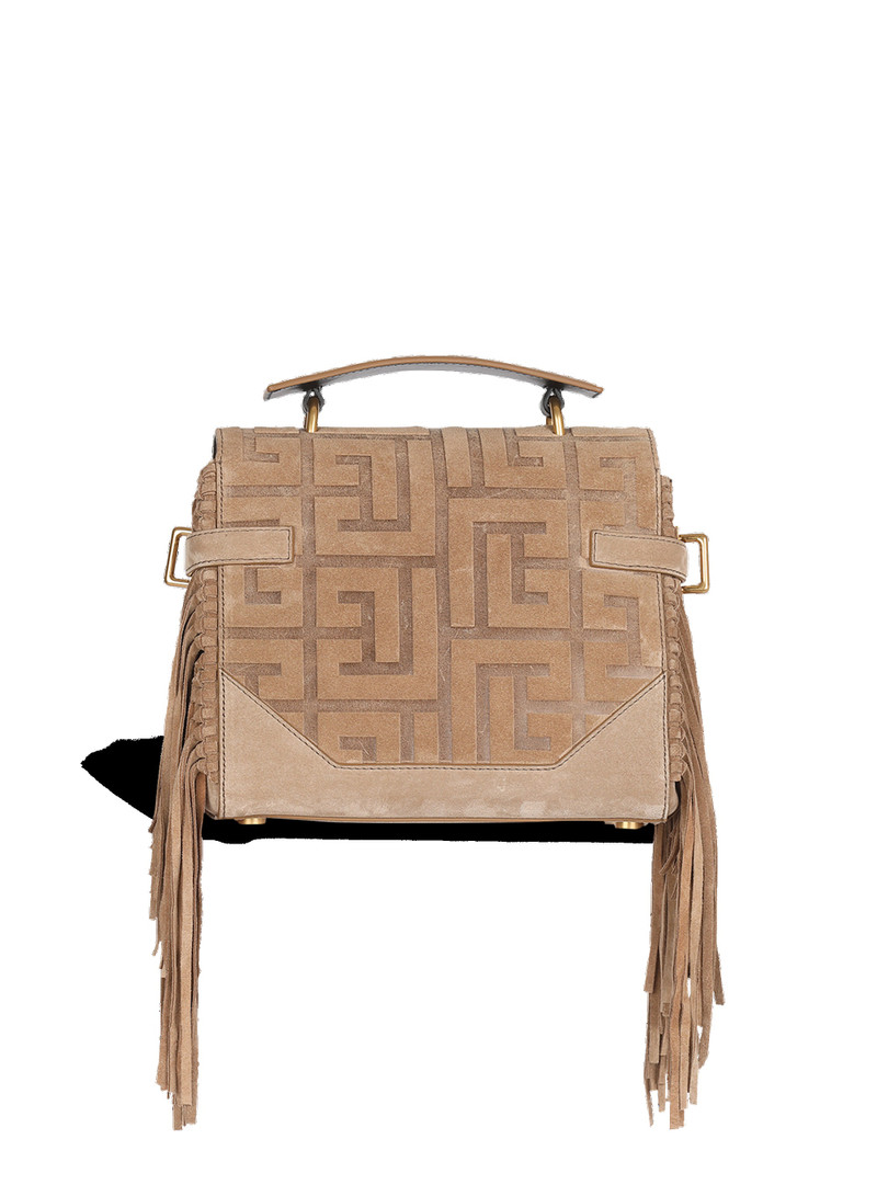 Debossed suede B-Buzz 23 bag with fringe 4