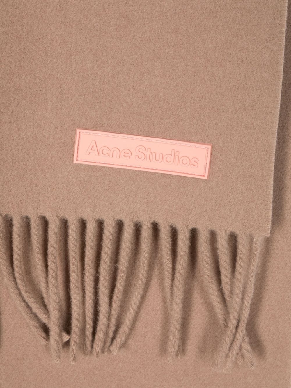 logo-patch wool scarf - 3
