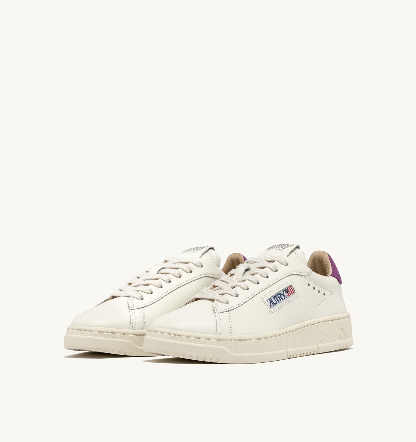 DALLAS LOW SNEAKERS IN MARSHMALLOW AND HYACINTH VIOLET LEATHER - 2