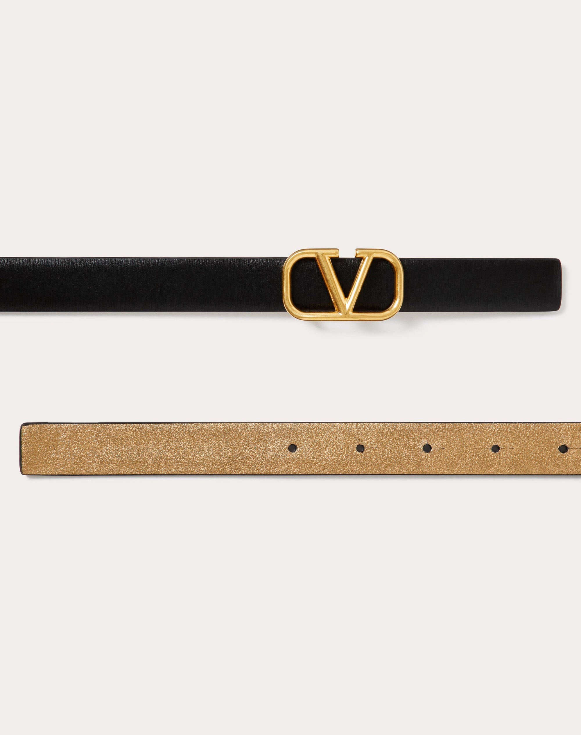 VLOGO SIGNATURE REVERSIBLE BELT IN SHINY AND METALLIC CALFSKIN 20MM - 3