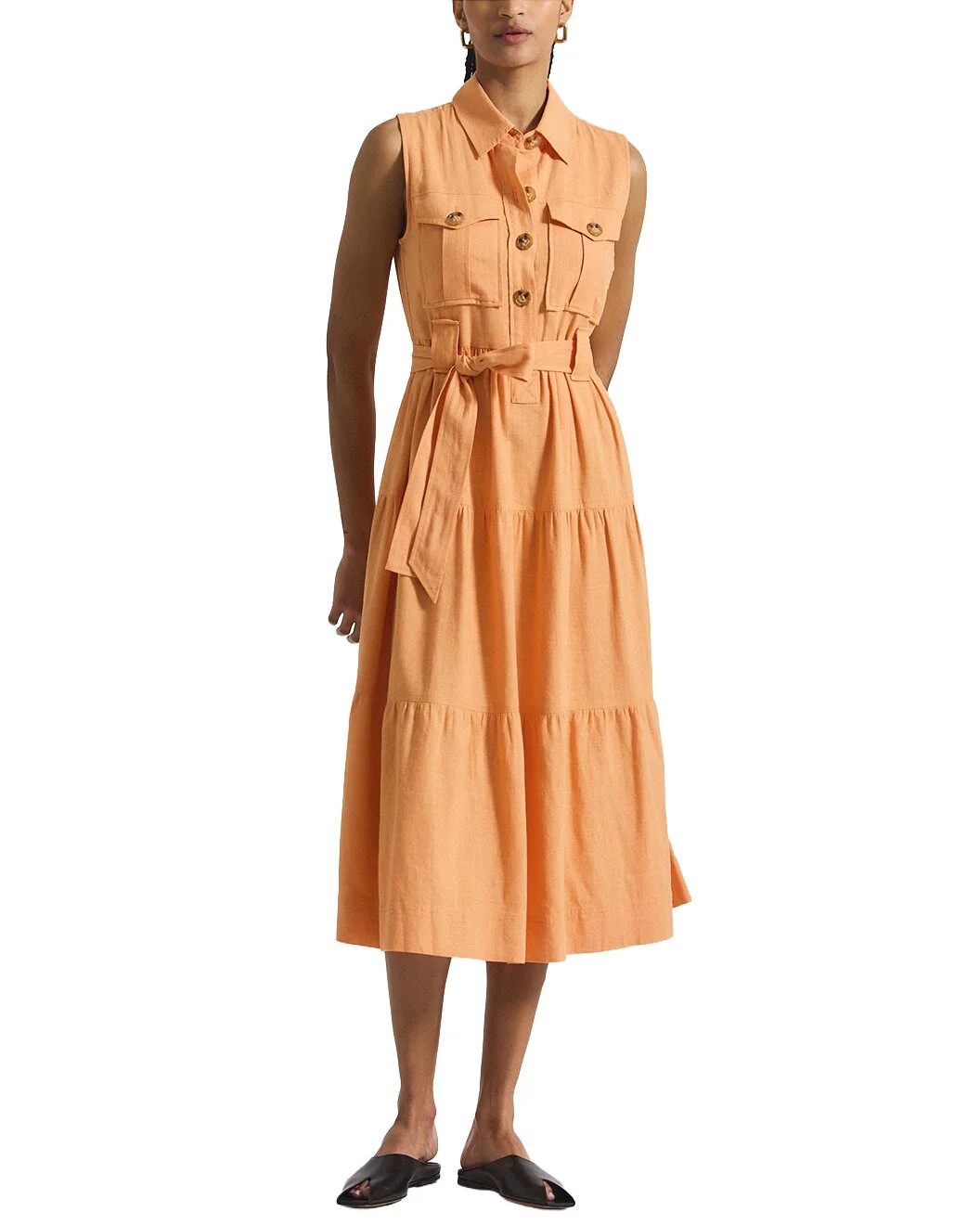 Derek Lam 10 Crosby Florence Sleeveless Linen-Blend Shirtdress - 1