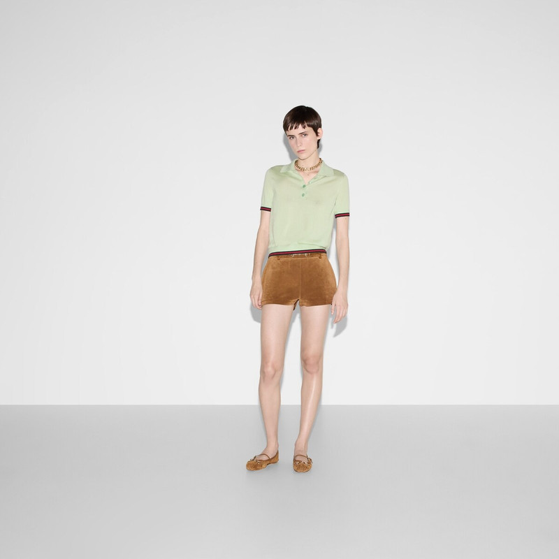GUCCI Extra fine cashmere silk polo top outlook