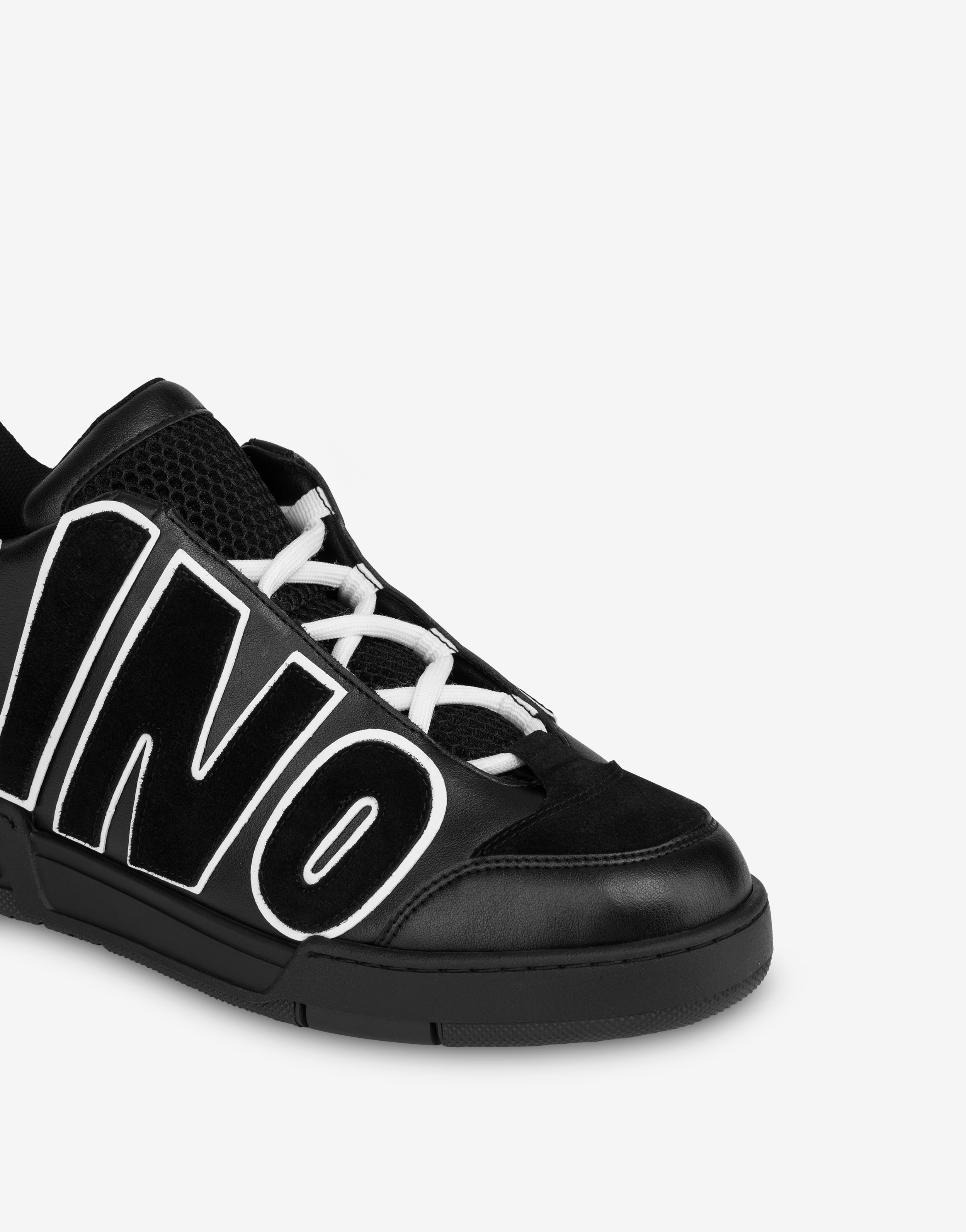 【MOSCHINO】streetball sneakers (関税込み） Moschino Black & White Streetball High Sneakers Moschino