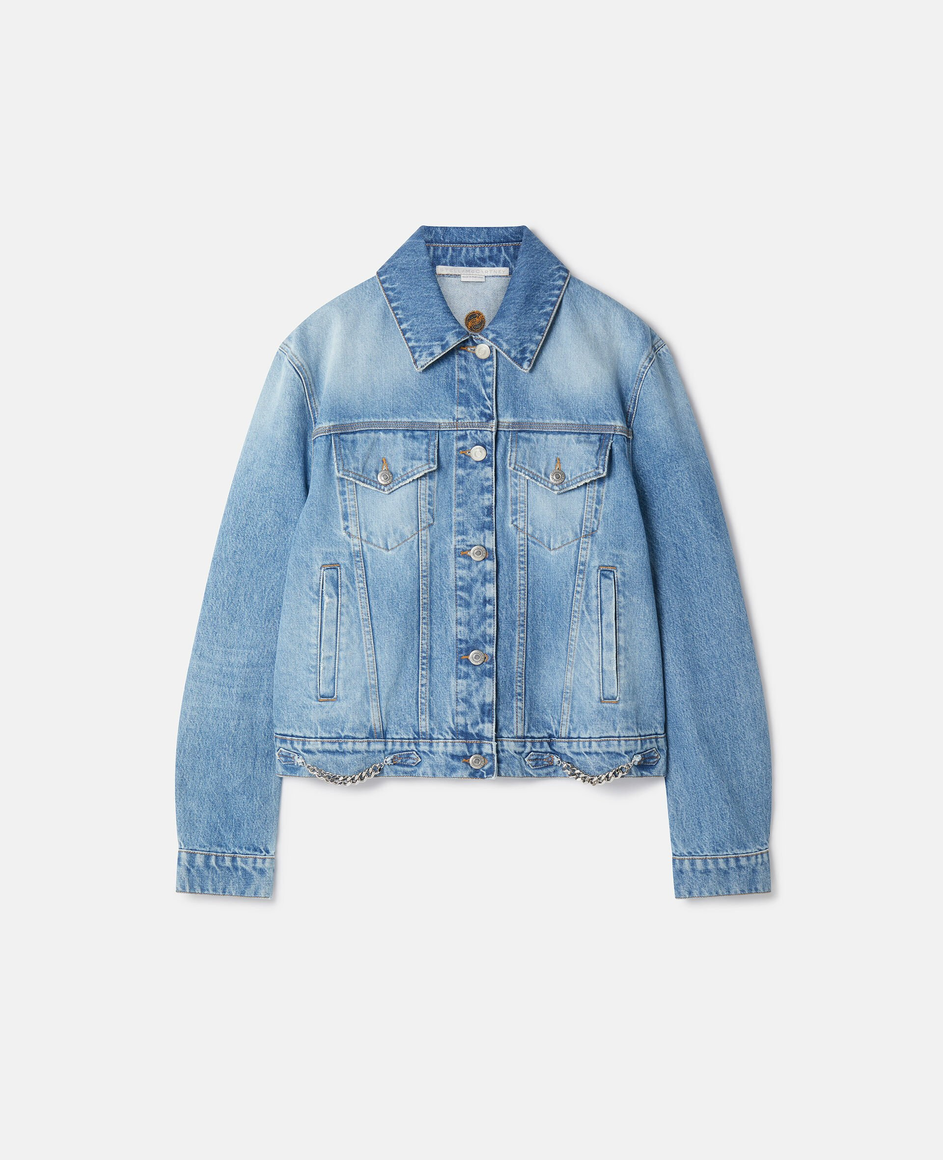 Falabella Chain Light Wash Denim Jacket - 1