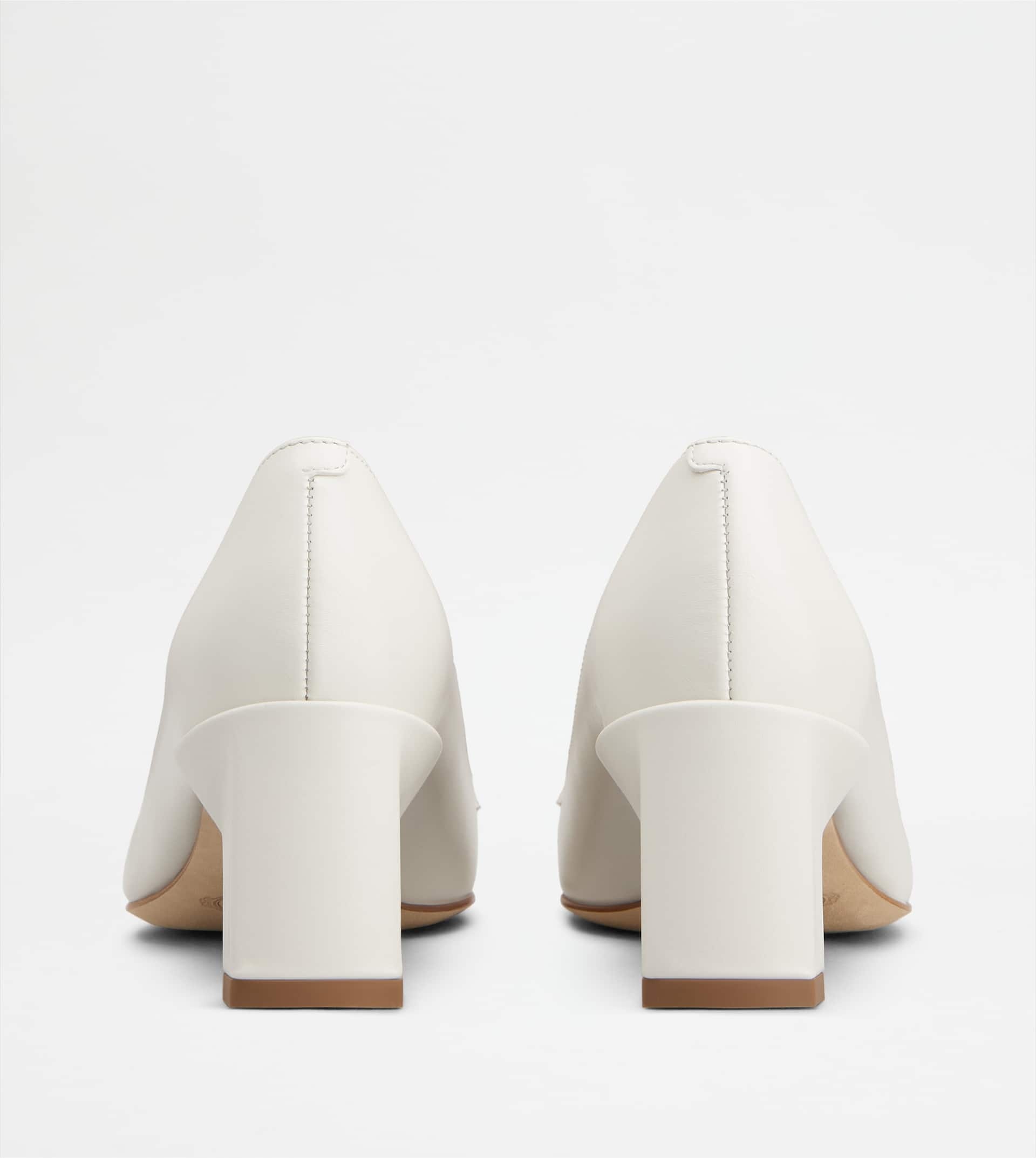 PUMPS IN LEATHER - WHITE - 3